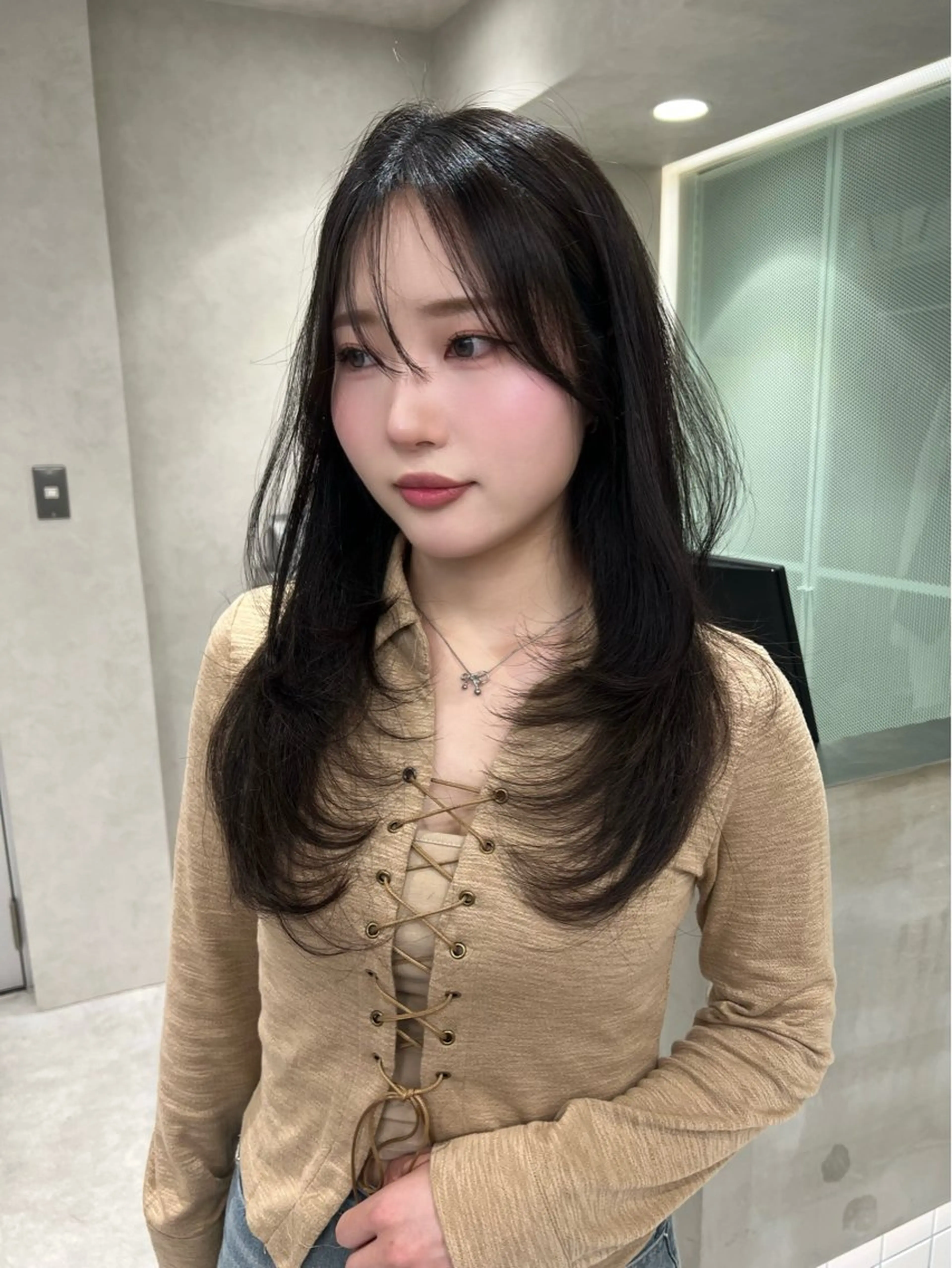 ロング カット ヘアカラー トリートメント 博多ベージュ 🐻松井傑のヘアスタイル