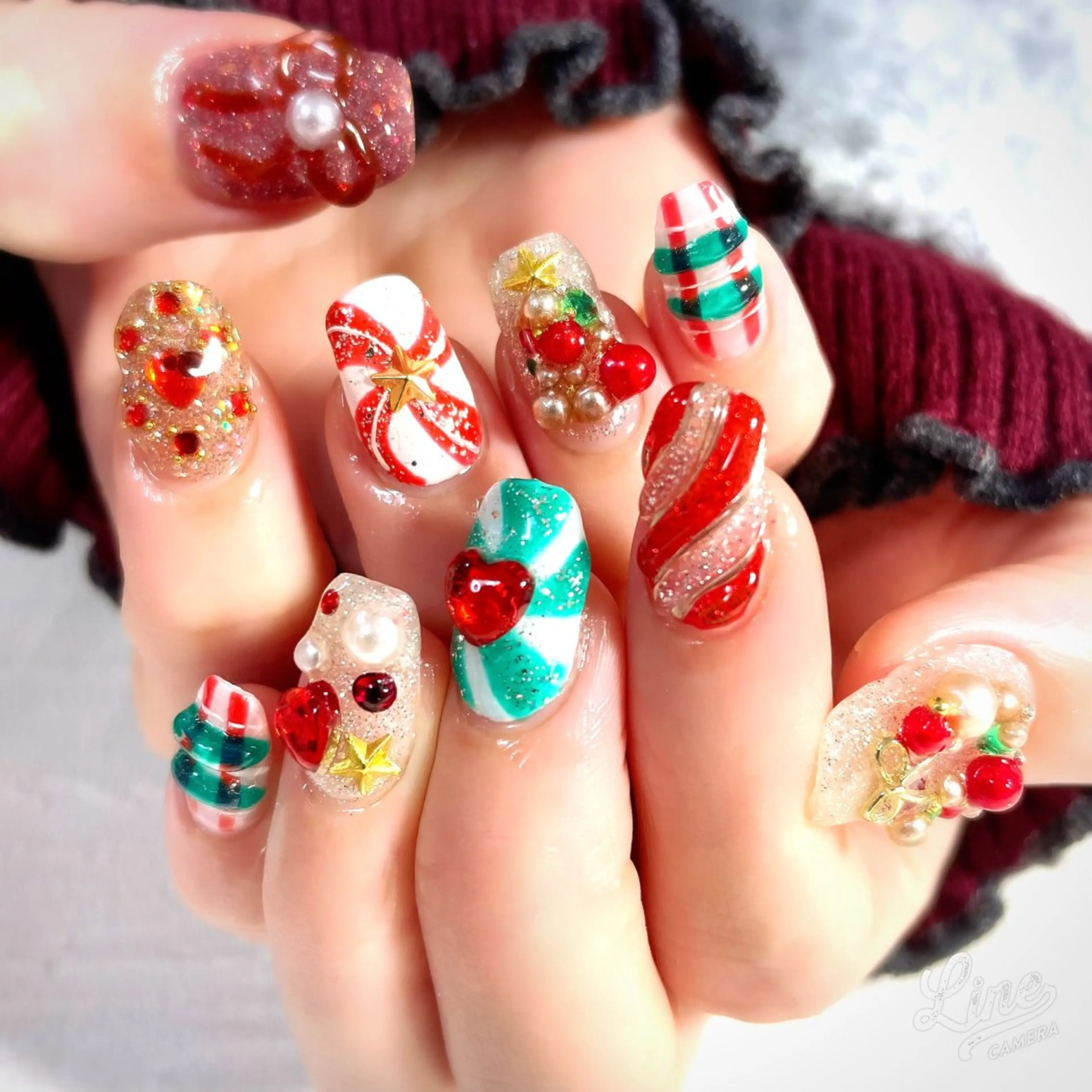 ネイル 冬ネイル クリスマス ネイル&エステサロン yukiのネイルデザイン