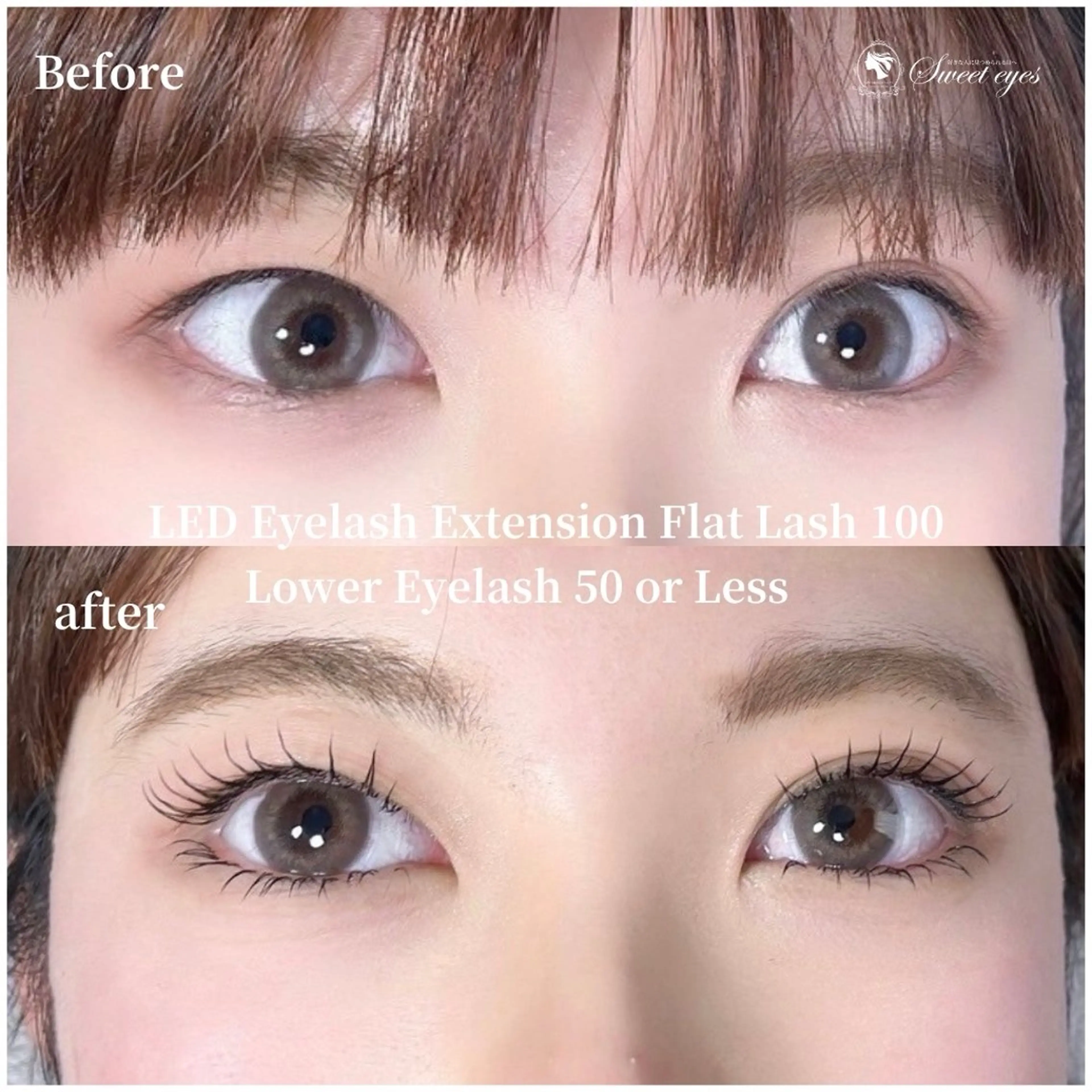 マツエク・マツパ フラットラッシュ ナチュラル 下まつげエクステ マツエク Sweeteyes 金山店のマツエク・マツパデザイン