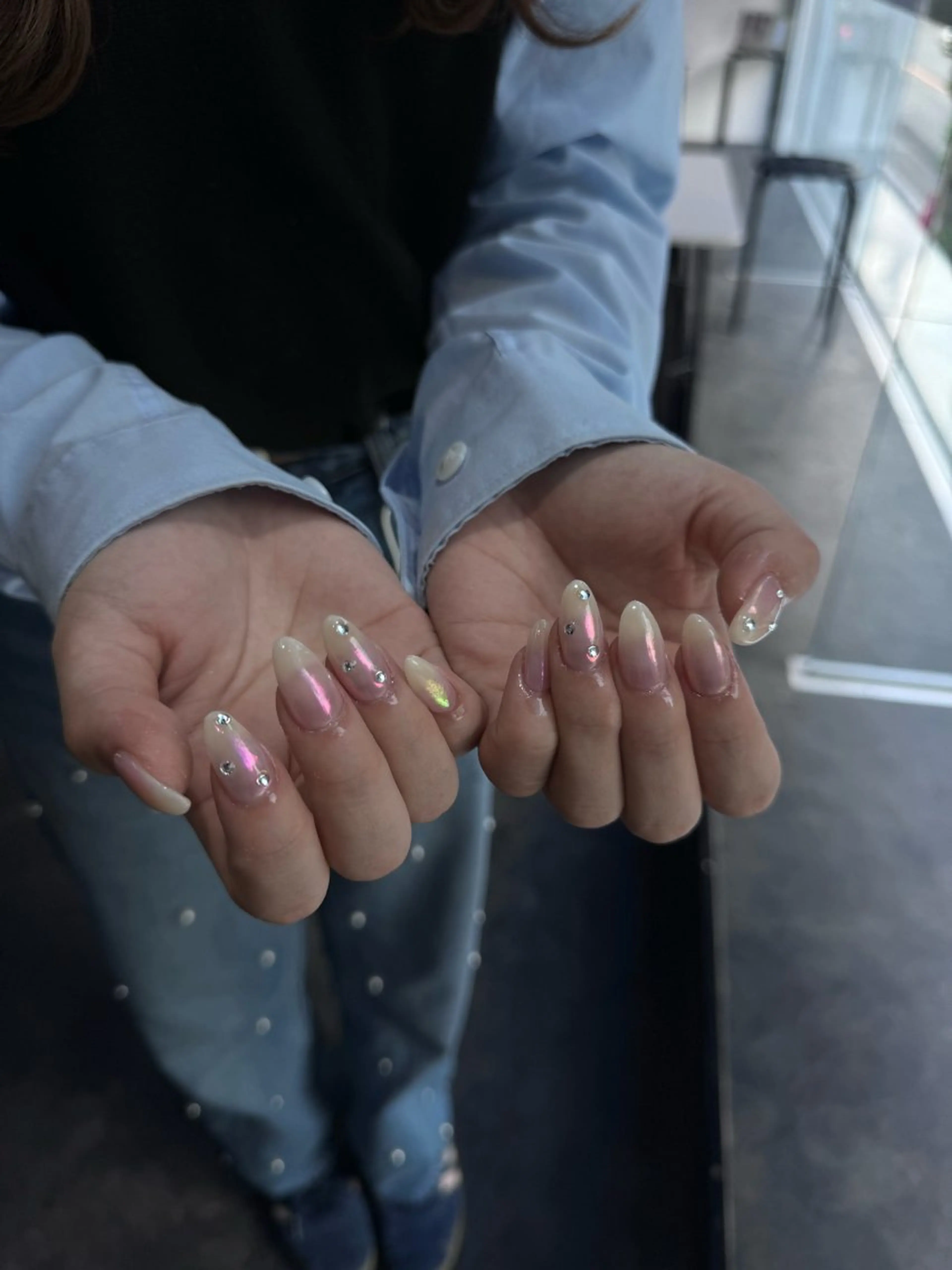 ネイル フレンチネイル マグネットネイル メンズネイル ニュアンスネイル ワンカラーネイル ハンドネイル GRANDE大須 Cecil💜のネイルデザイン