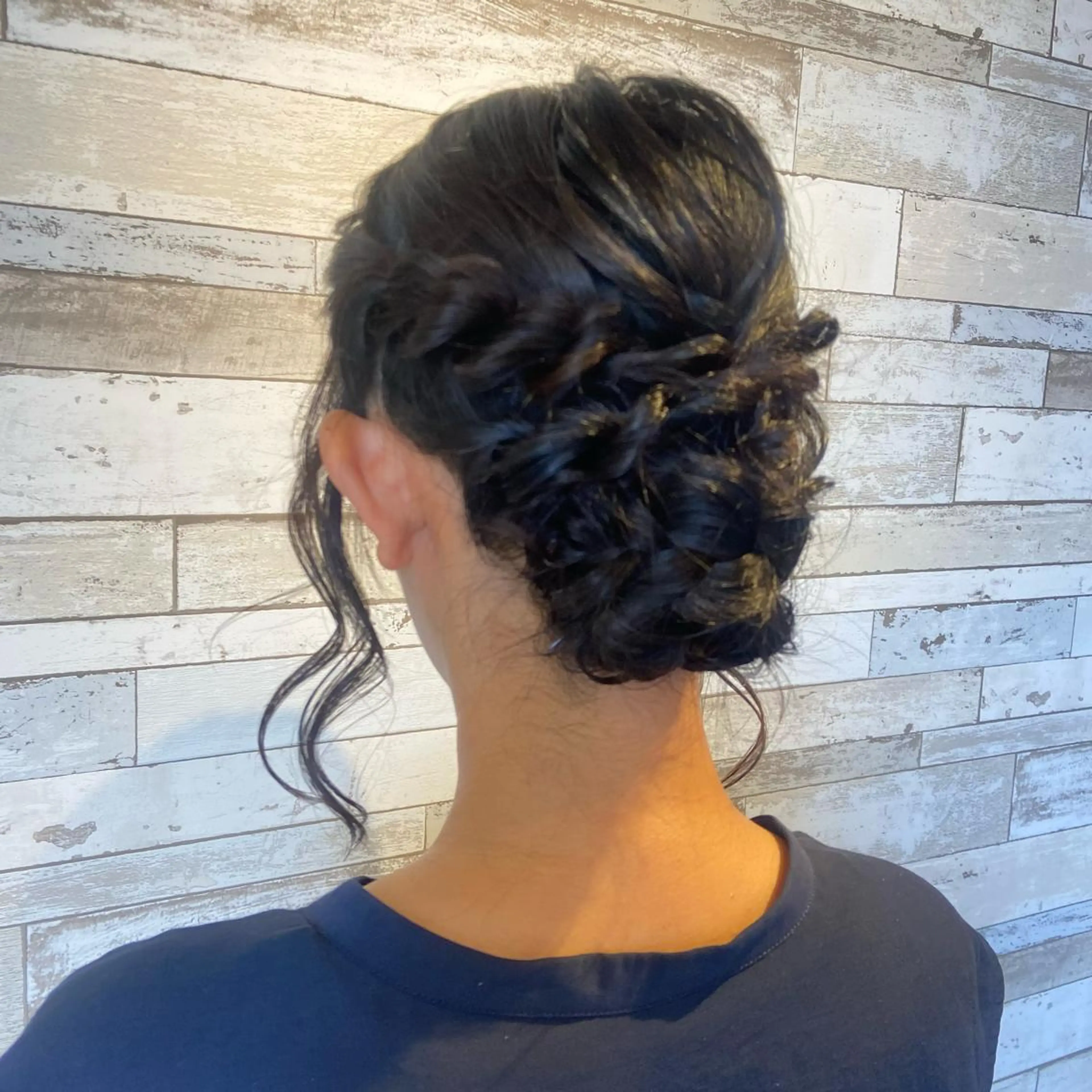 セミロング カラー ヘアアレンジ 結婚式・ブライダル ヘアセット ボブカット/アレンジ /さきのヘアスタイル