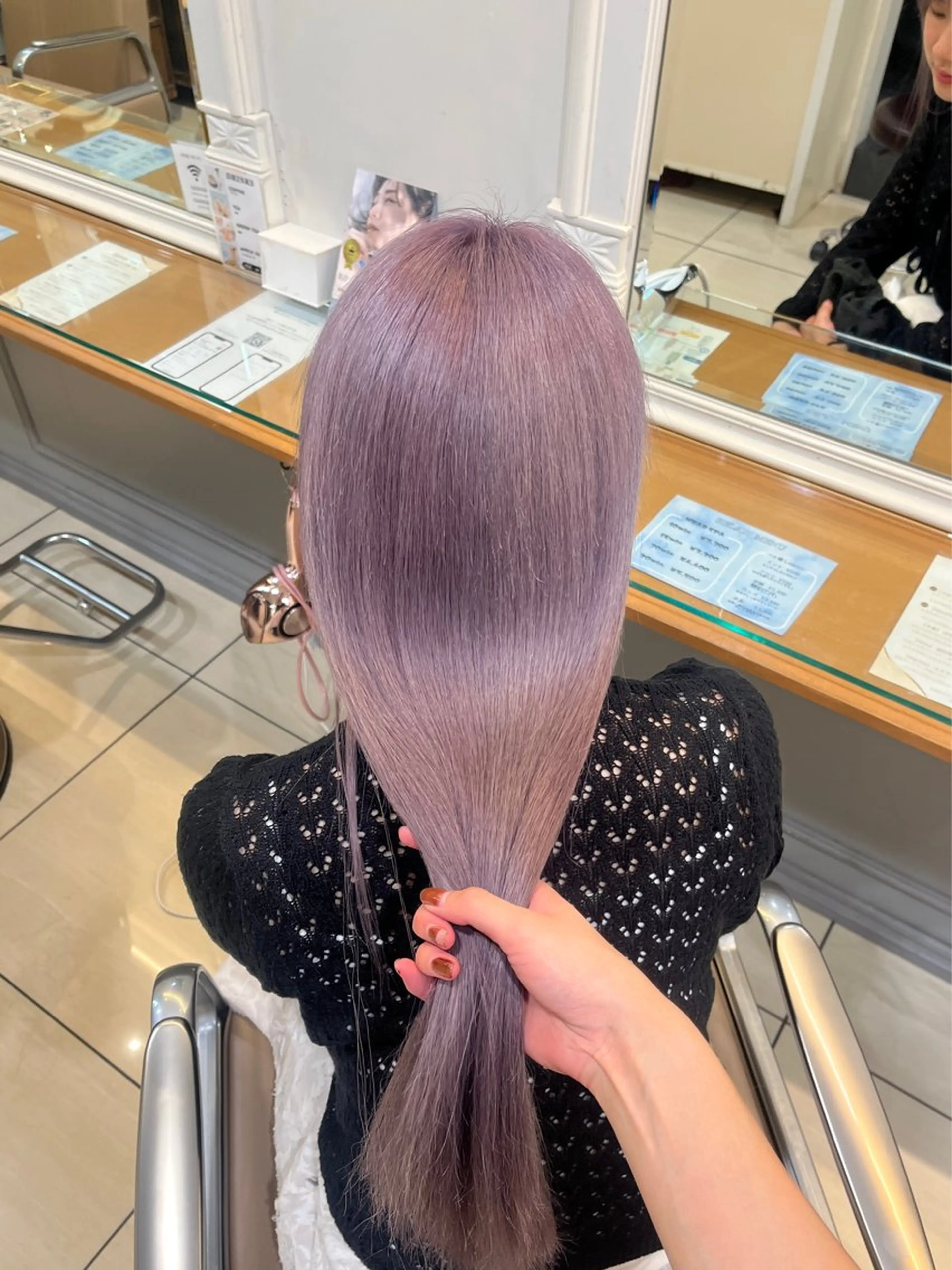 ロング カラー ラベンダーカラー ラベンダーグレー メンズパーマ/ 横浜/佐藤桃香 🦥のヘアスタイル