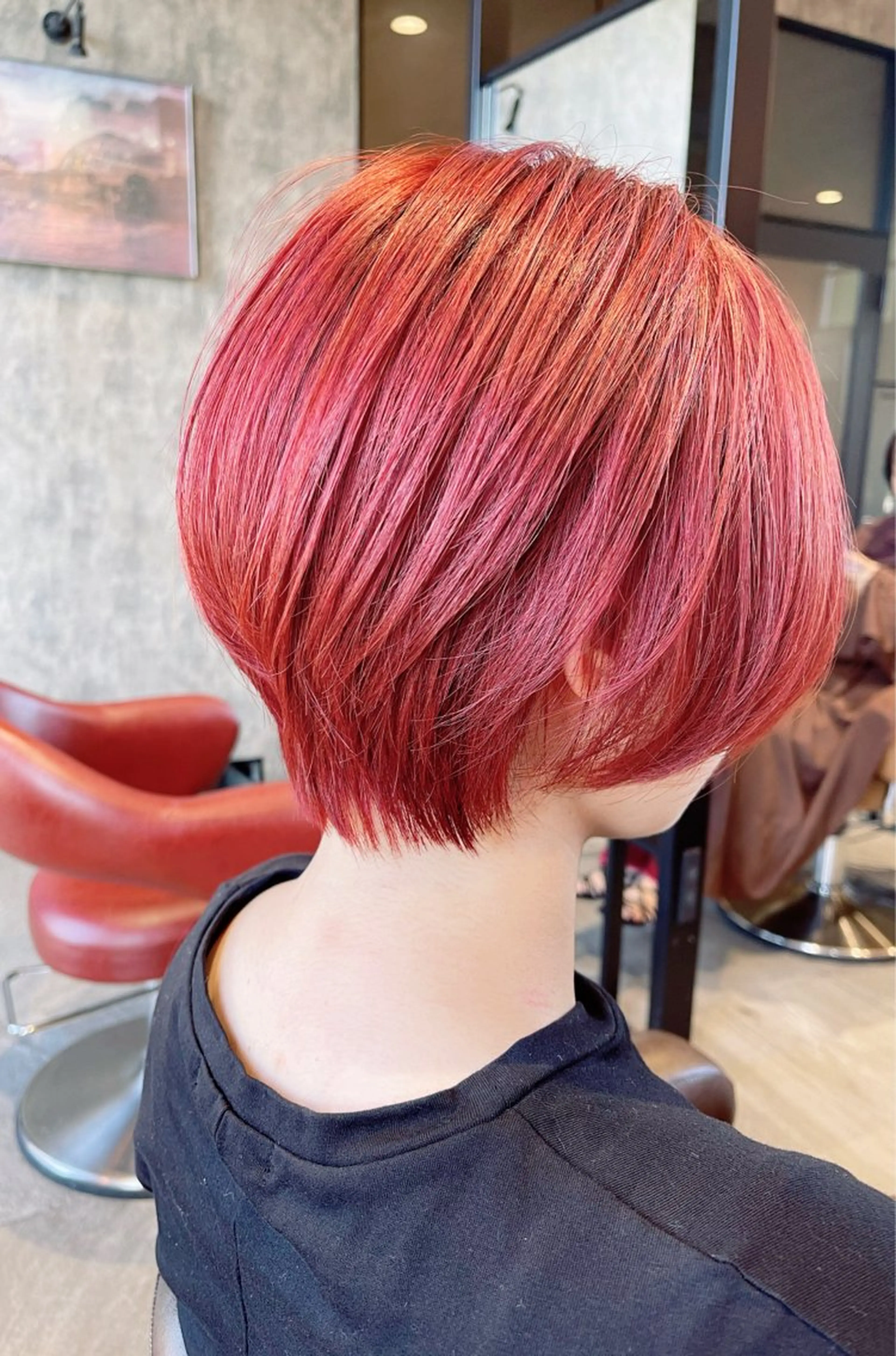 カラー レッドカラー ヘアカラー 池田 雅宏のヘアスタイル