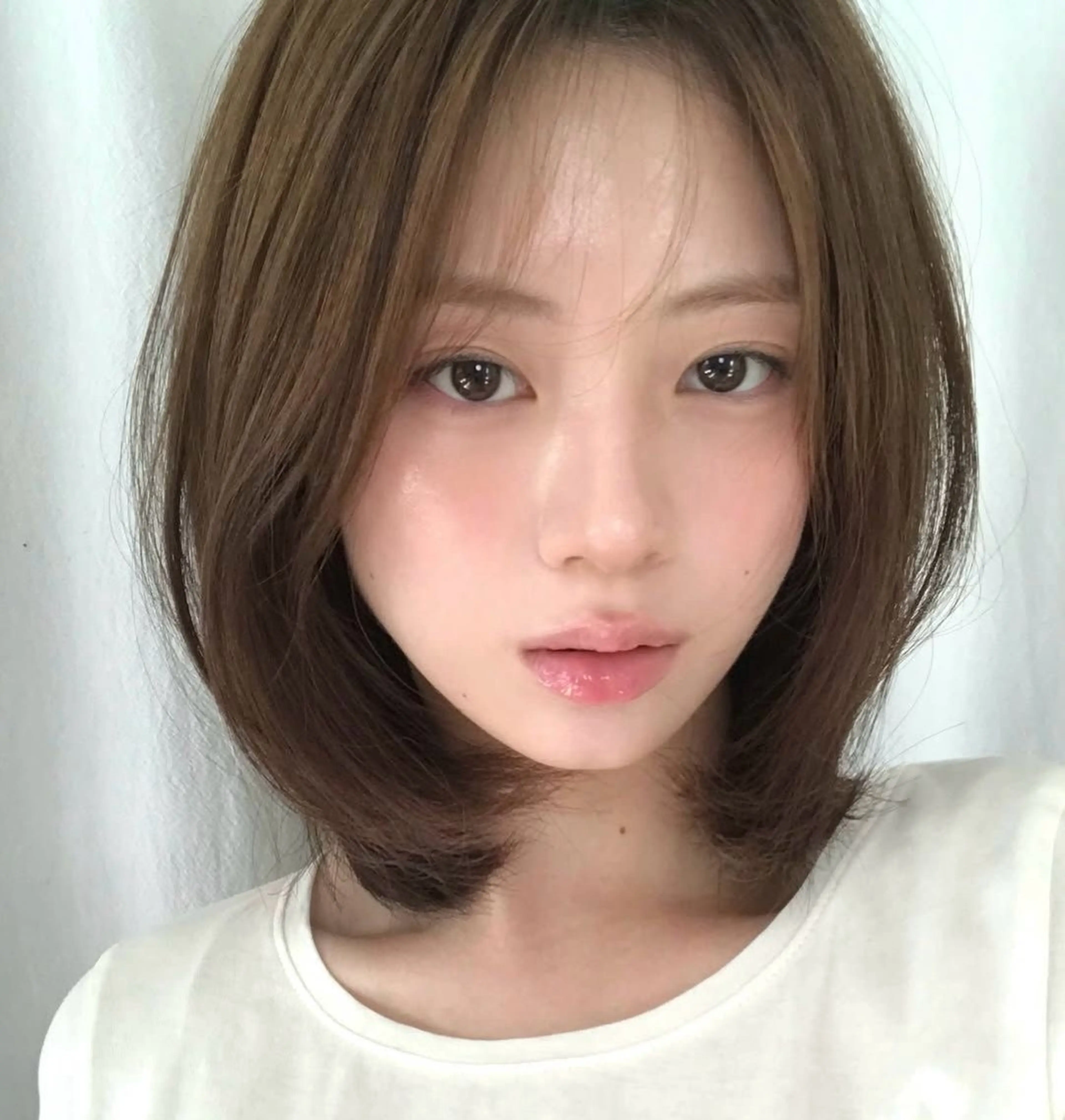 ミディアム カラー COA  ginza所属・🫧ボブカットモデル 韓国透明感カラー🫧のヘアスタイル