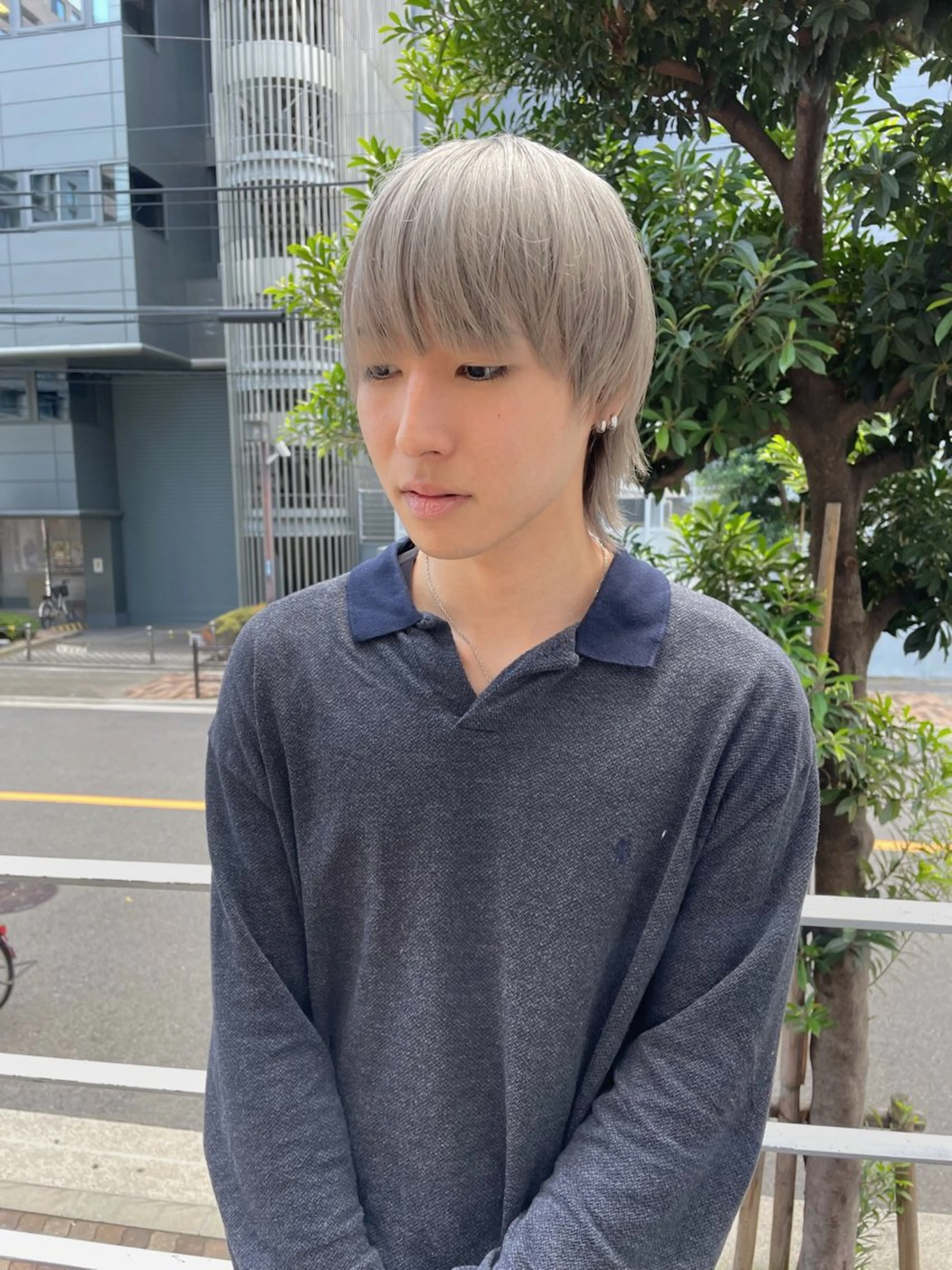 ショート カラー メンズ メンズハイトーン メンズウルフカット ハイトーンカラー ウルフカット カット ヘアカラー トリートメント 南堀江メンズ ▫️SOSHI▫️のヘアスタイル