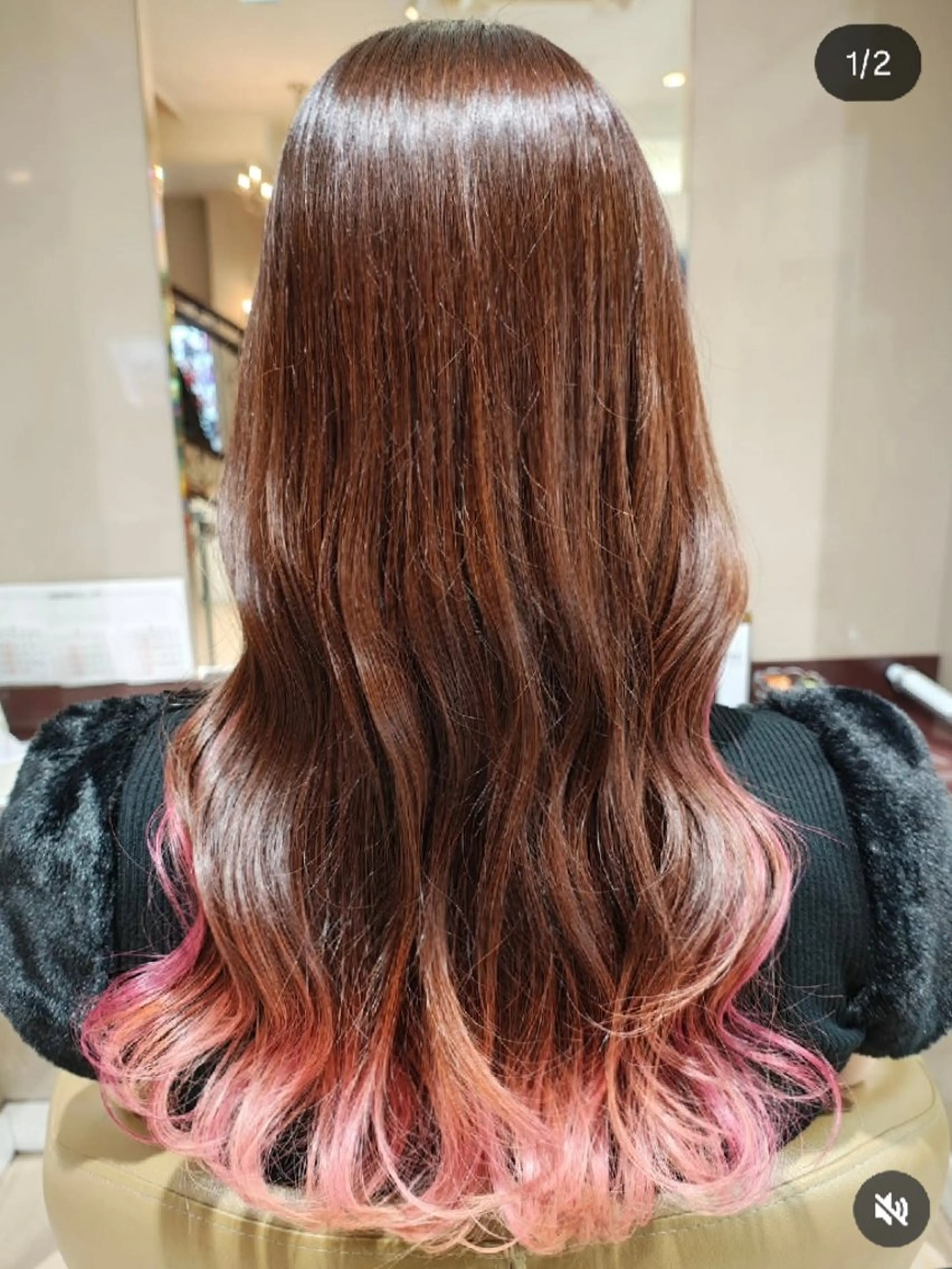 ロング カラー パーマ カット ヘアカラー 清水 怜子のヘアスタイル