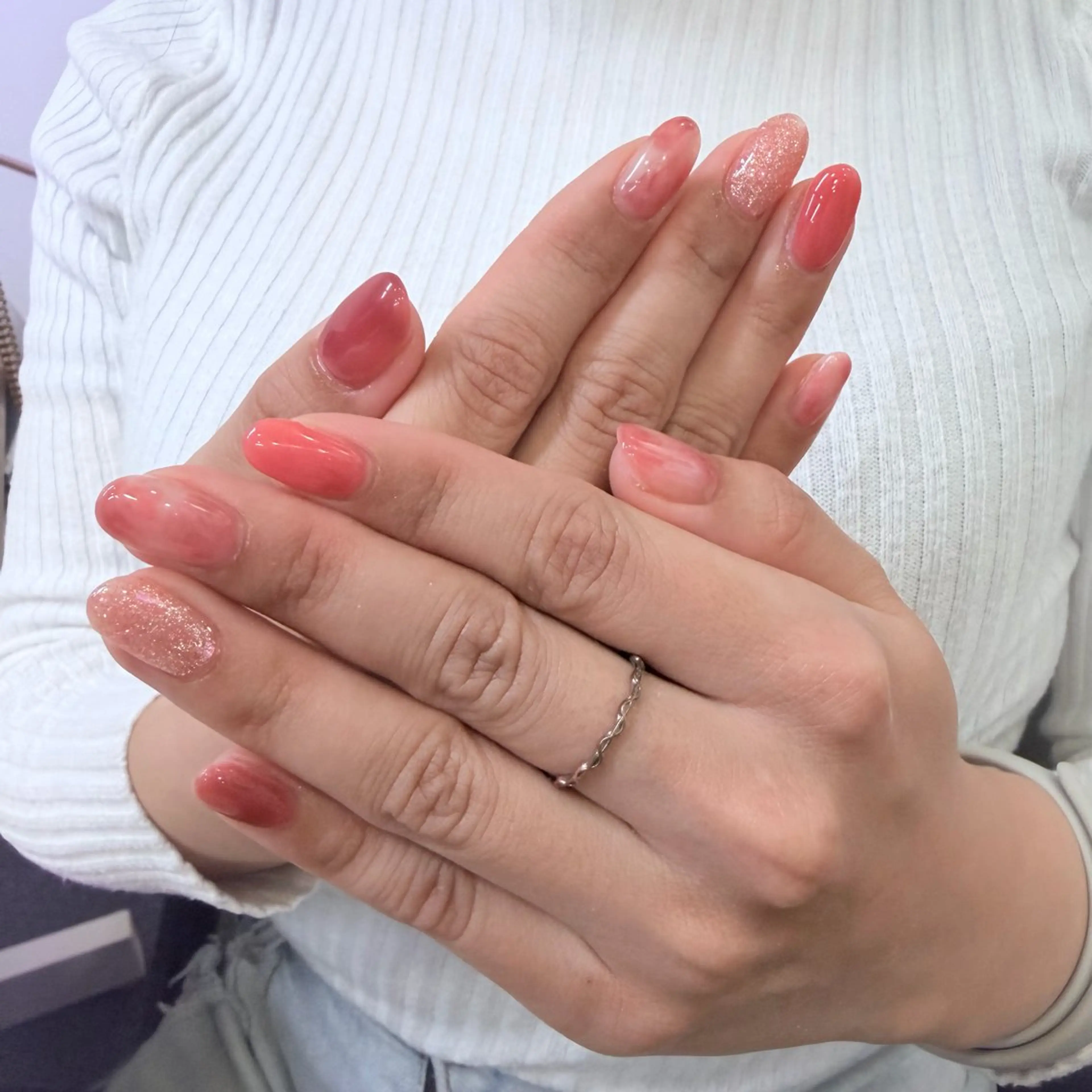 ネイル ラメ(グリッター) ニュアンスネイル ワンカラーネイル ere beauty nailのネイルデザイン