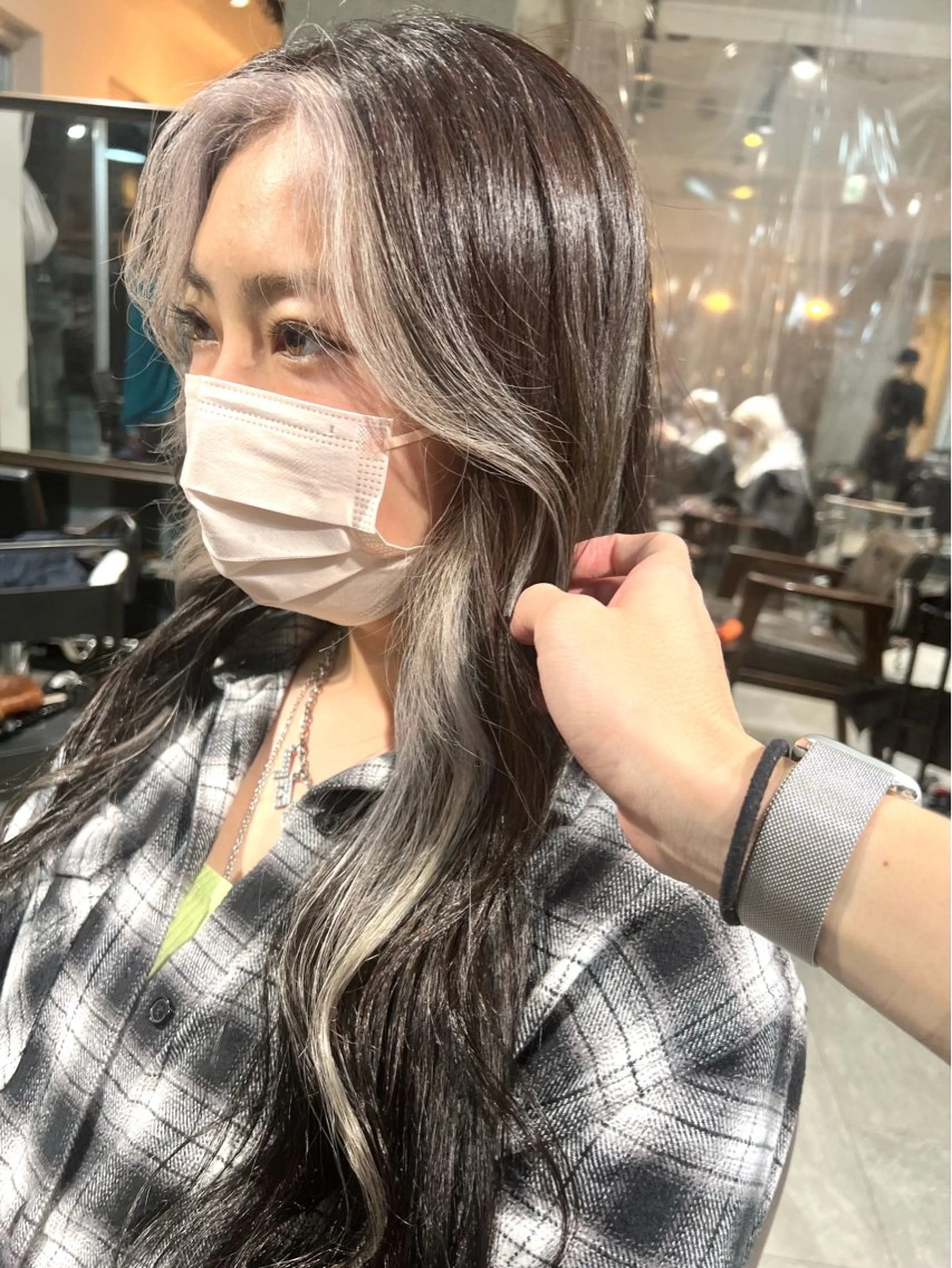 セミロング カラー ヘアアレンジ ヘアカラー トリートメント ヘッドスパ ヘアセット 🌈インナーカラー ‘ショウマ’🌈のヘアスタイル
