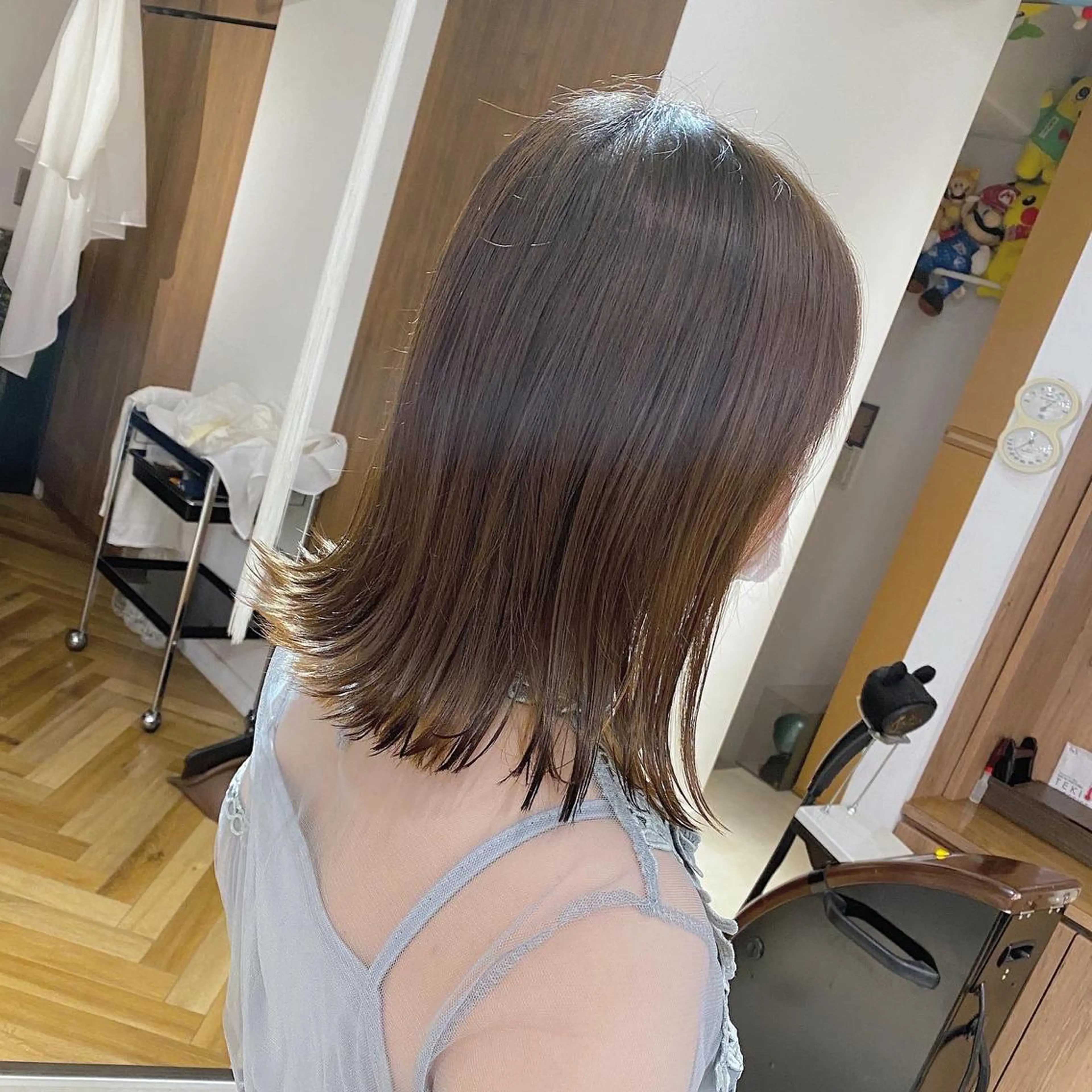 ミディアム 切りっぱなしボブ ボブ 髪質改善 髪質改善特化 安東駿介のヘアスタイル