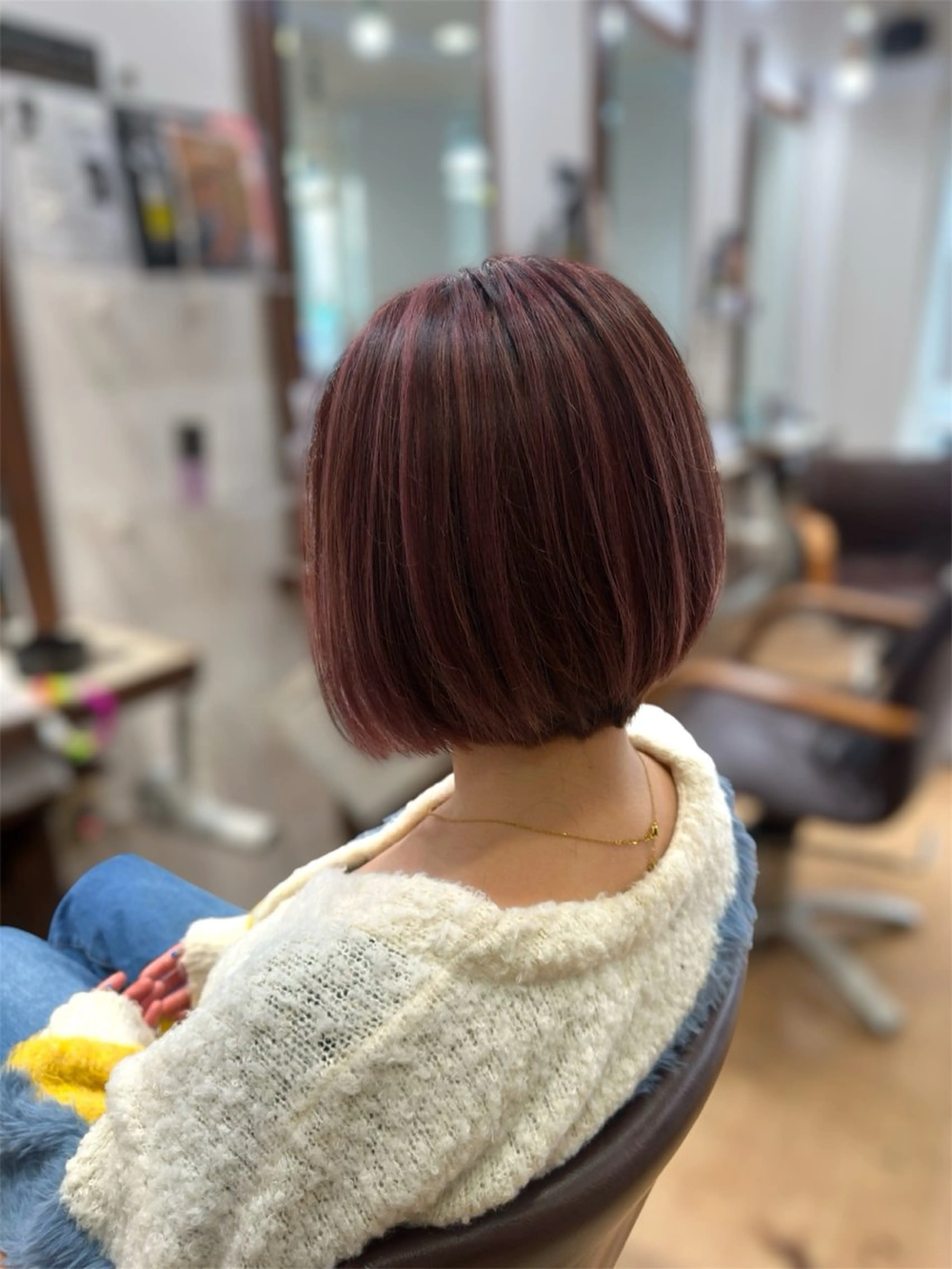 ミディアム カラー ブリーチ ハイライトカラー ハイライト カット ヘアカラー 圧倒的艶髪ストレート 山本翔大✨️のヘアスタイル