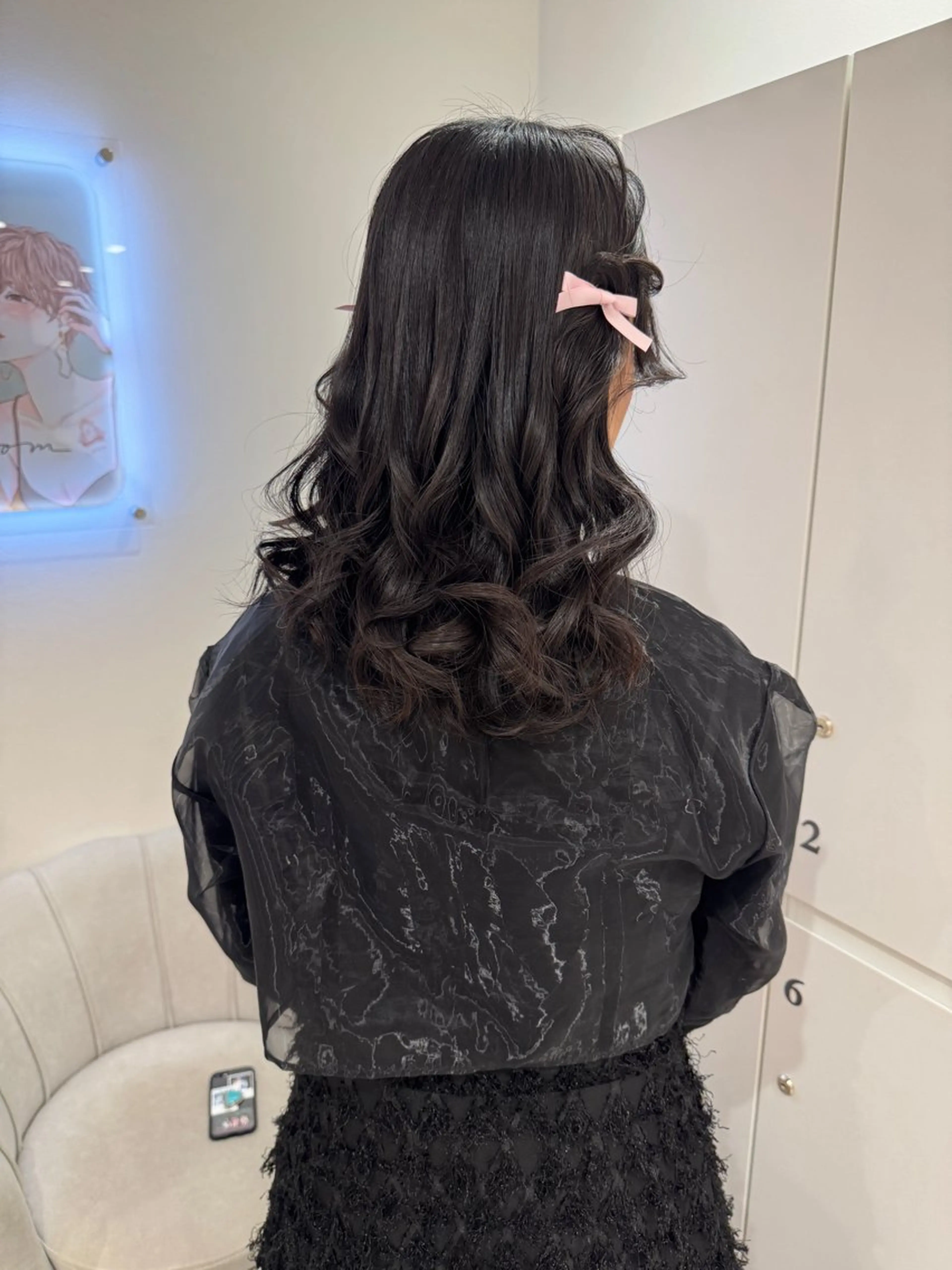 セミロング カラー ヘアアレンジ ヘアセット ヘアセット お呼ばれ カチモリ/はるか🎀のヘアスタイル