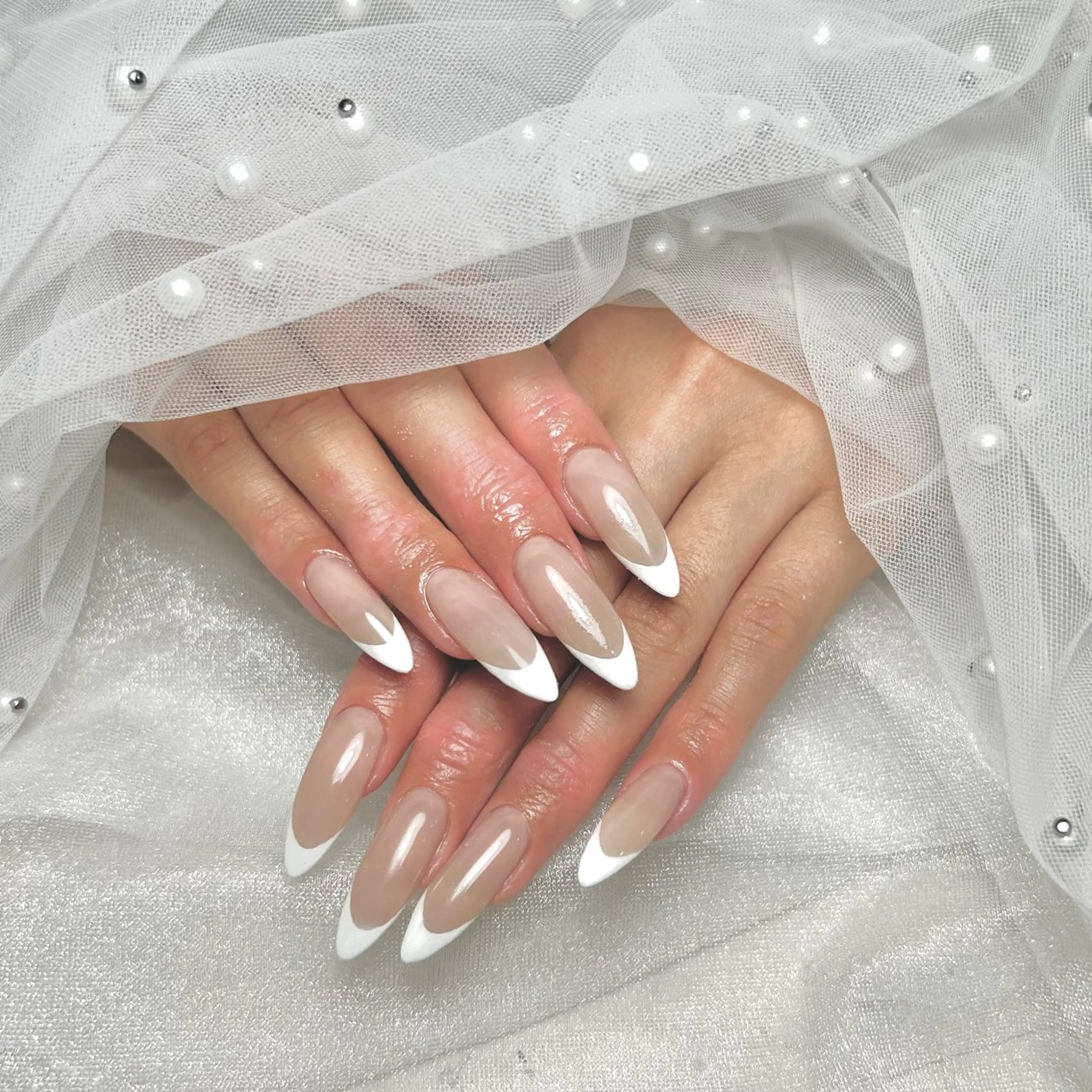 ネイル フレンチネイル ハンドネイル La suzuran 上前津店 森本のネイルデザイン