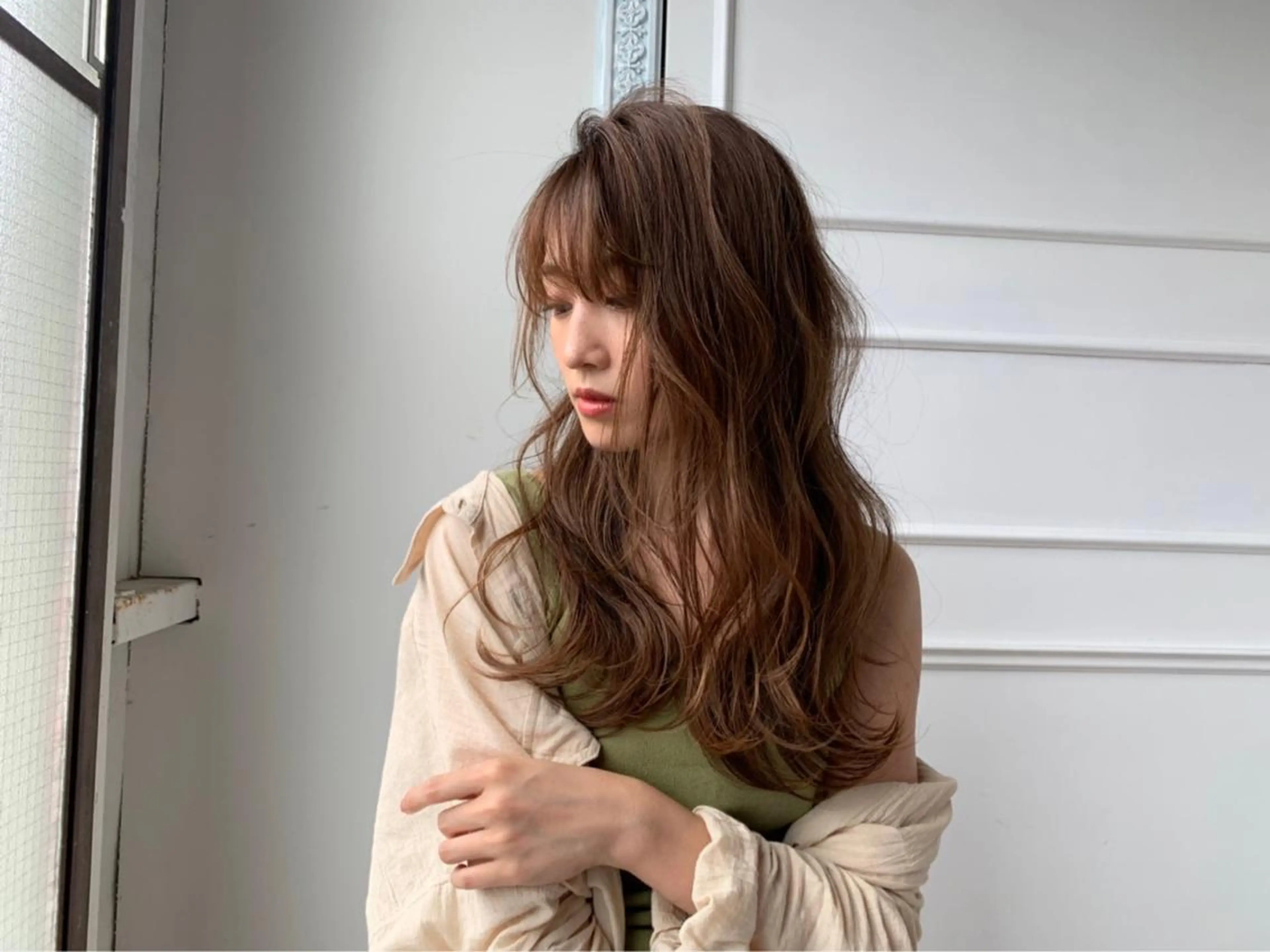 ロング ハイライト 髪質改善 小顔カット 韓国ヘア🕊村上 ののこ🕊のヘアスタイル