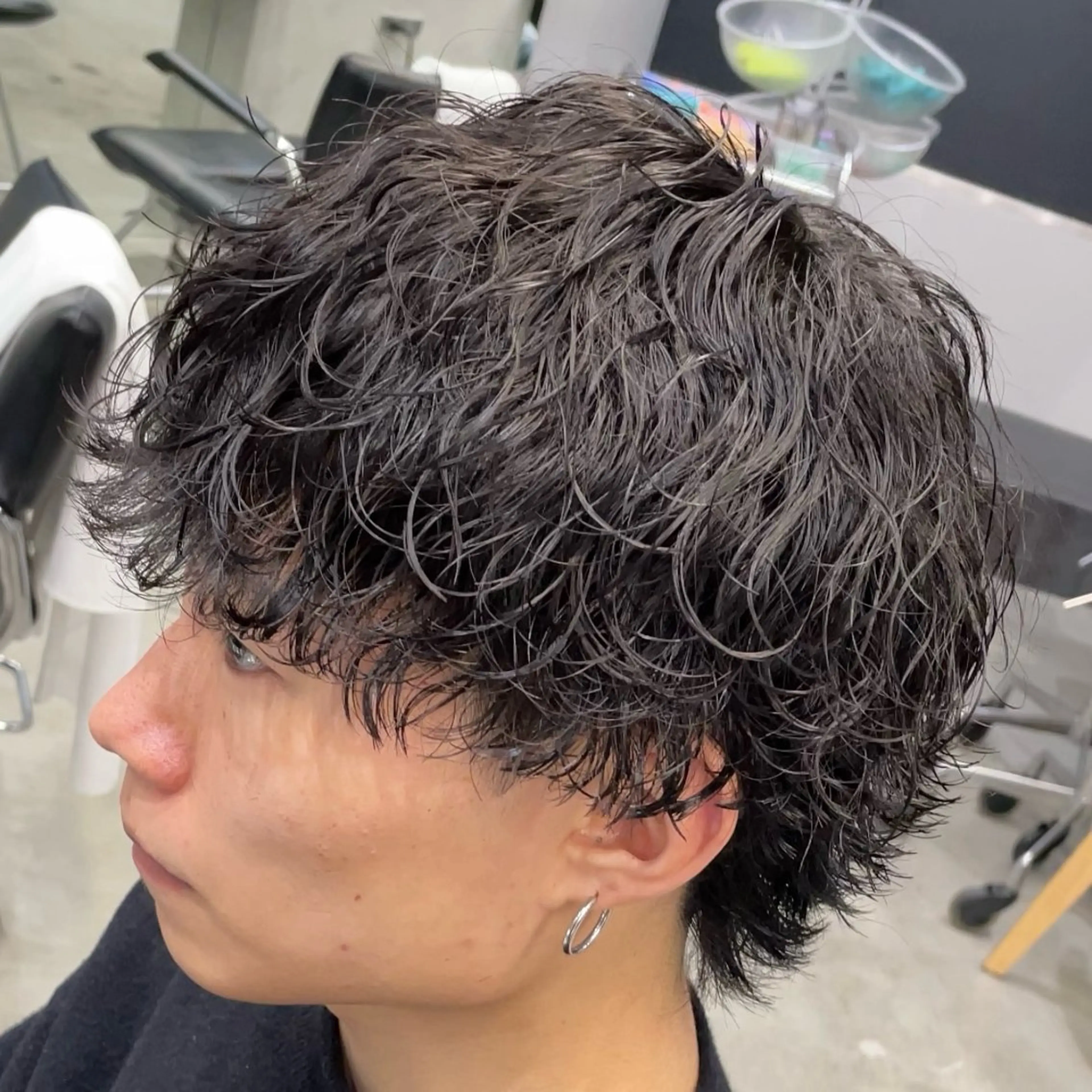 ミディアム パーマ ヘアアレンジ メンズ fifth 石川 凪のヘアスタイル