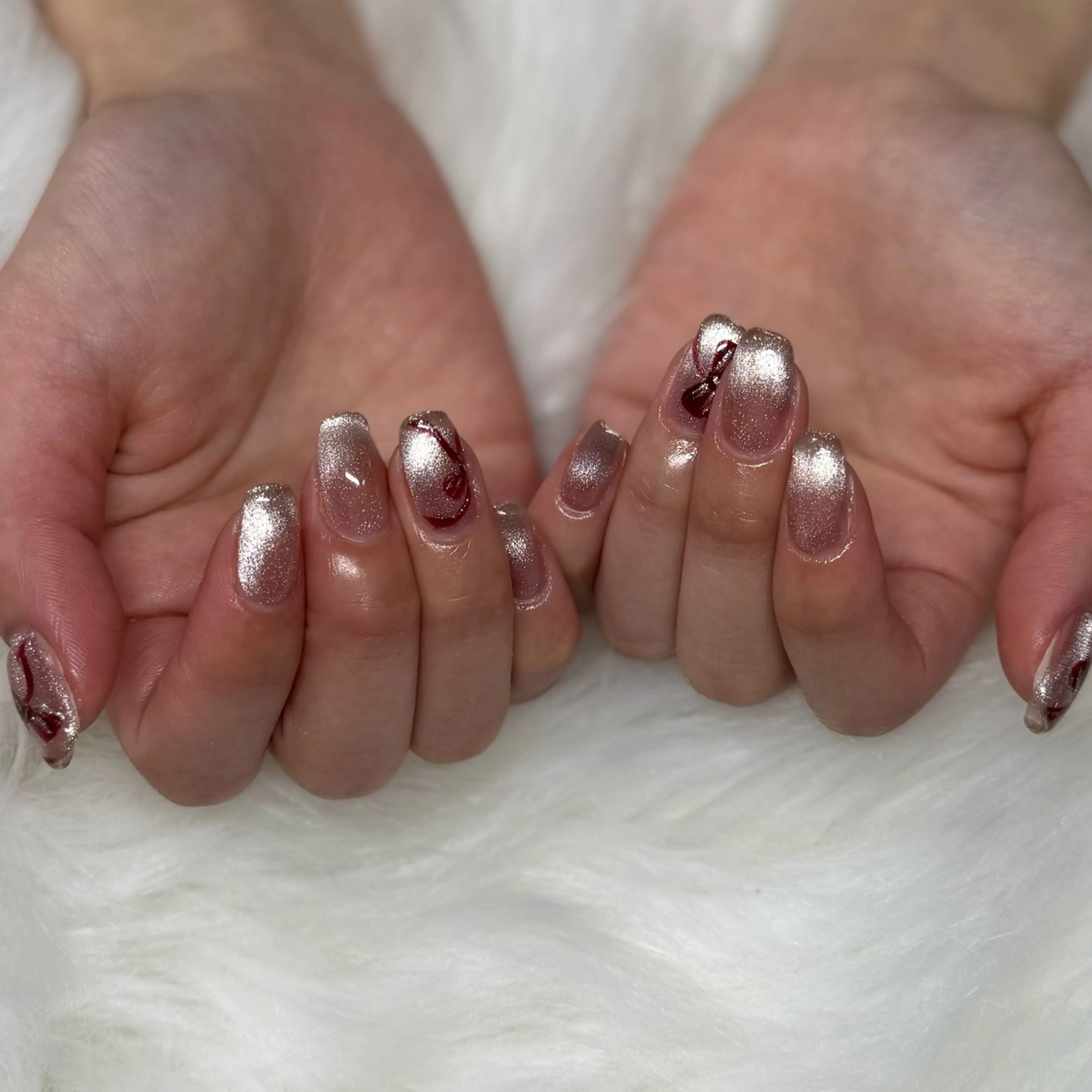 ネイル フレンチネイル マグネットネイル マグネットフレンチ Nabi 進藤彩のネイルデザイン