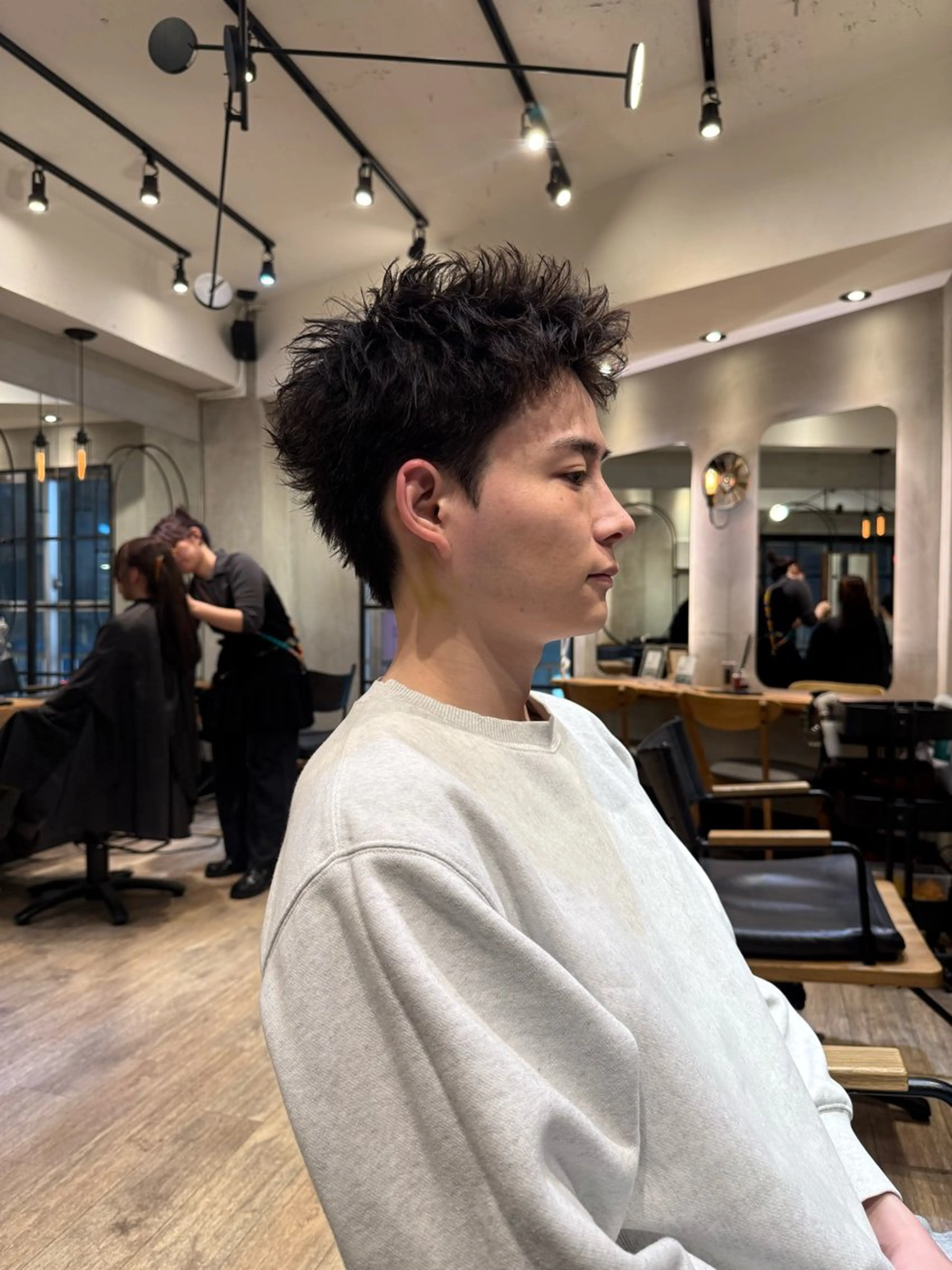 ショート パーマ メンズ メンズパーマ スパイキーショート ショートヘア カット パーマ メンズショート/ピン パーマ/新宿/フウガのヘアスタイル