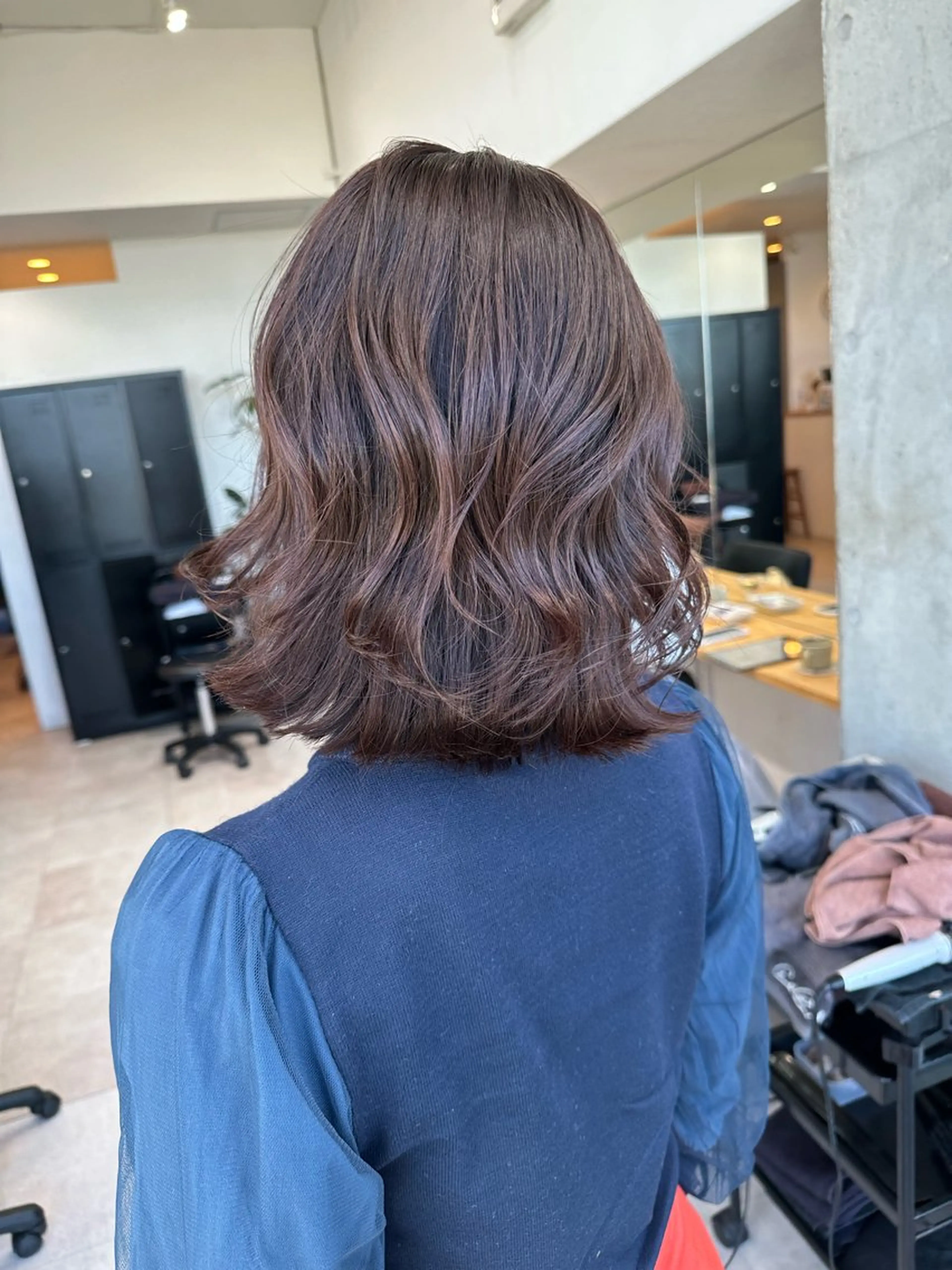 ミディアム カット ヘアカラー トリートメント ✨透明感カラー/縮毛 恵比寿HAYATO✨のヘアスタイル
