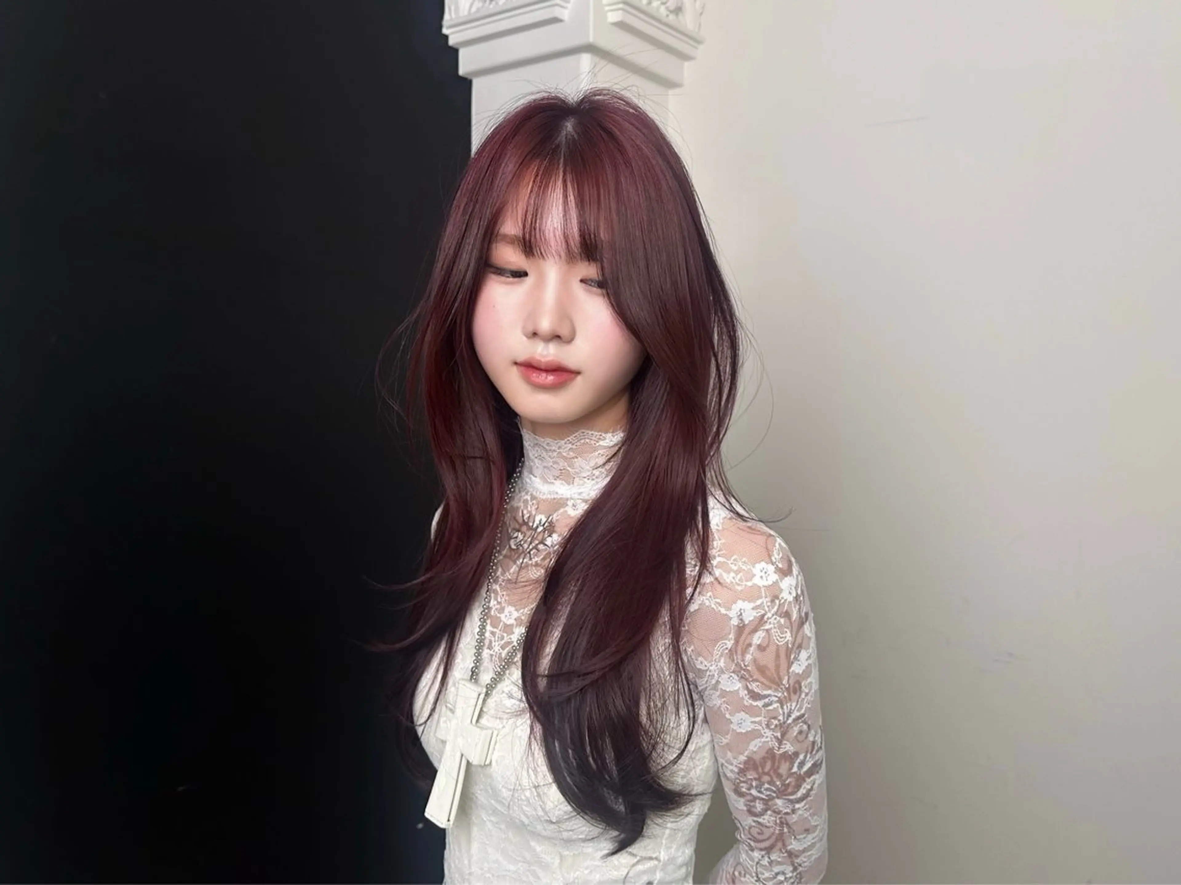 カラー ヘアカラー トリートメント RiA/レイヤーカッ ト/ハッシュカットのヘアスタイル