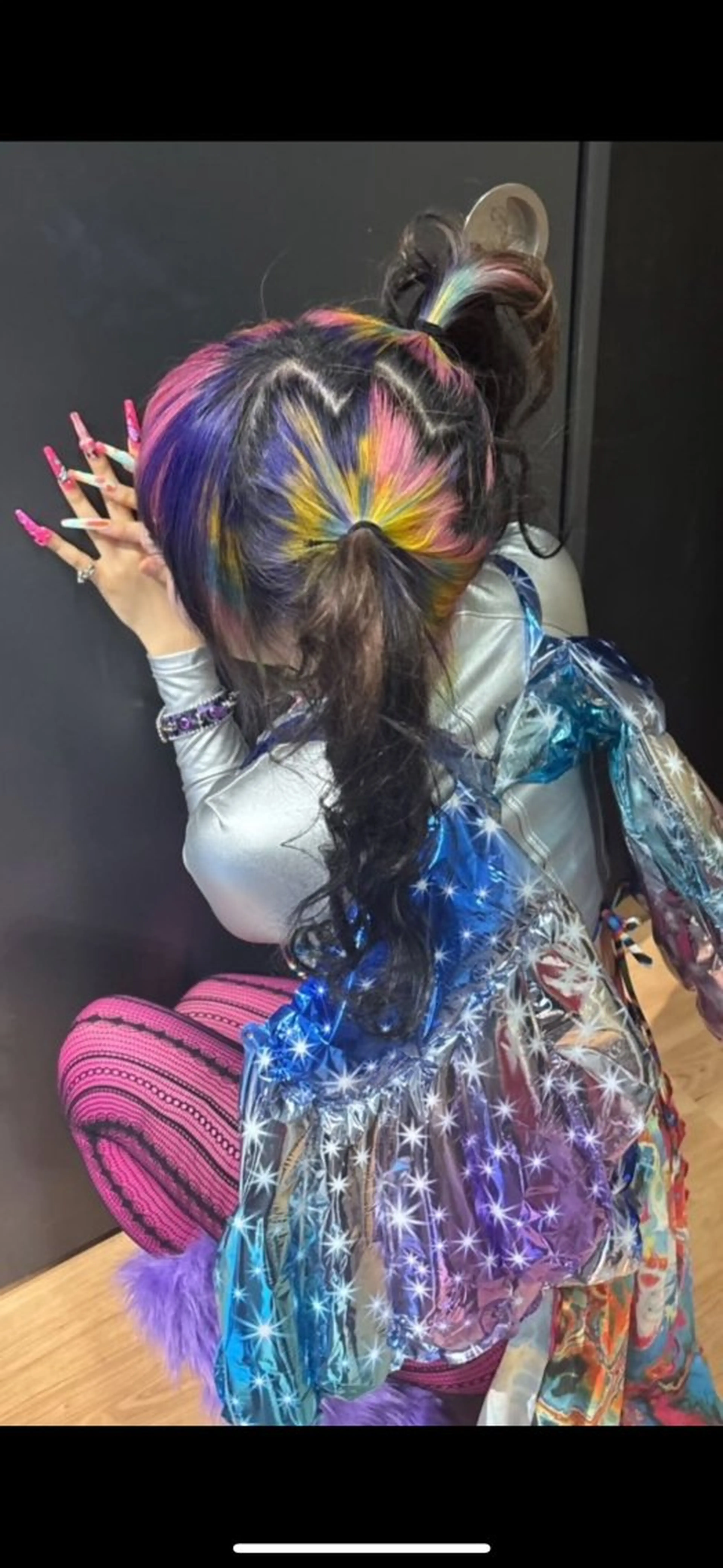 セミロング カラー ブロンド 縮毛矯正 名古屋／デザイン／ ブリーチ/松井亮磨のヘアスタイル