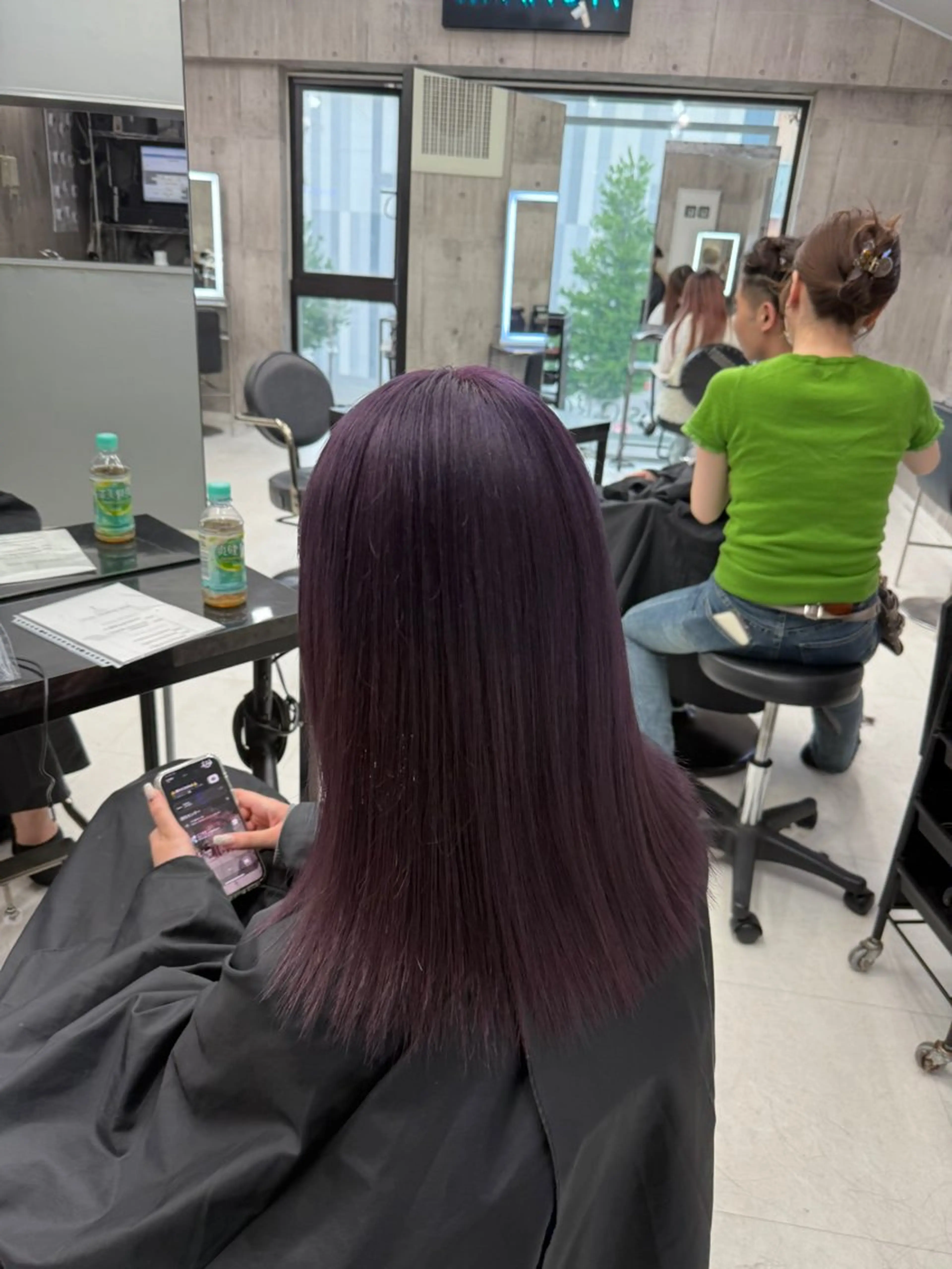 セミロング カラー メンズ ラベンダーカラー ヘアカラー トリートメント ☁️かずき☁️青.紫 推し活カラー💫のヘアスタイル
