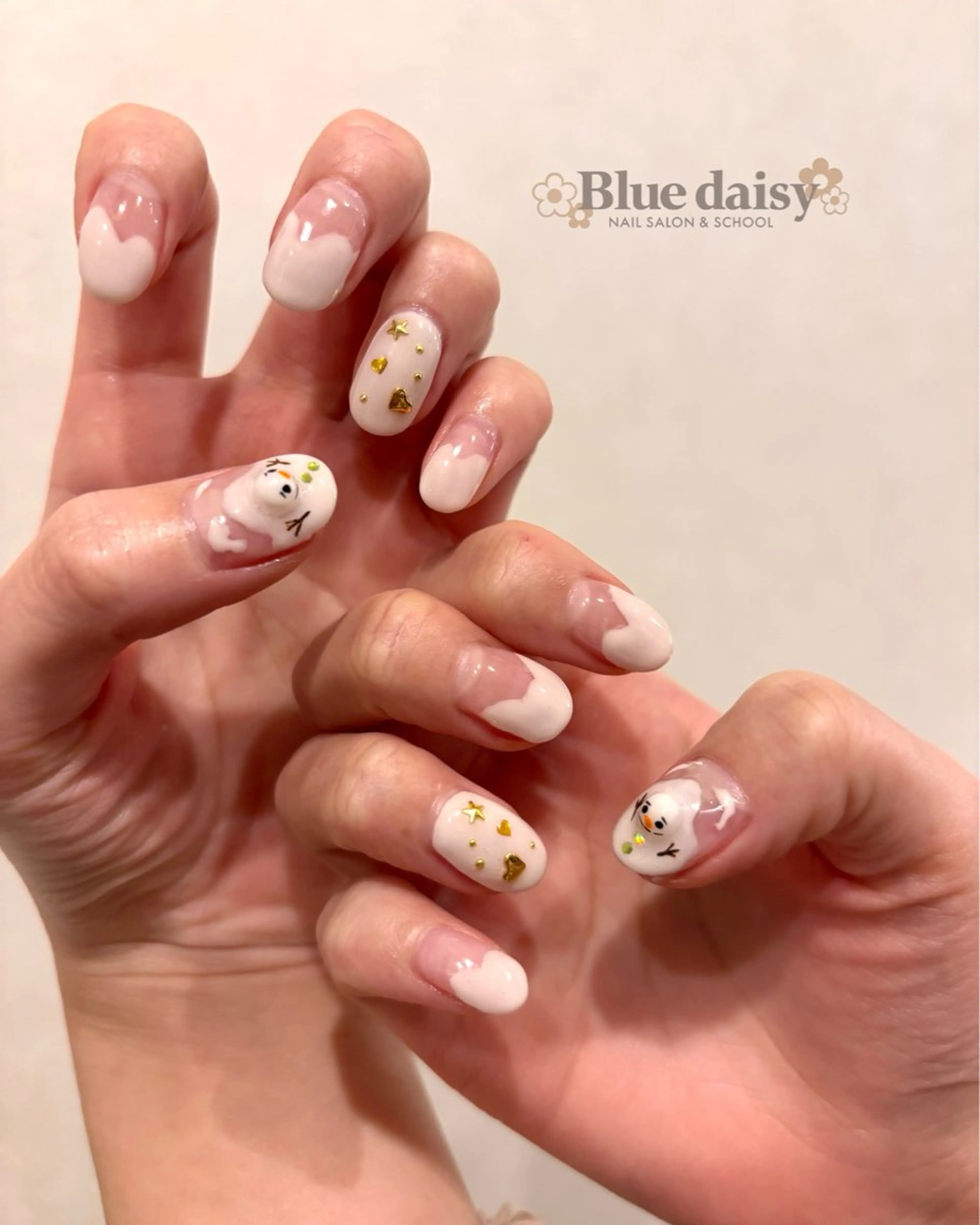 ネイル ジェルネイル マグネットネイル 持ち込み パラジェル ハンドネイル Blue daisy 栄本店のネイルデザイン