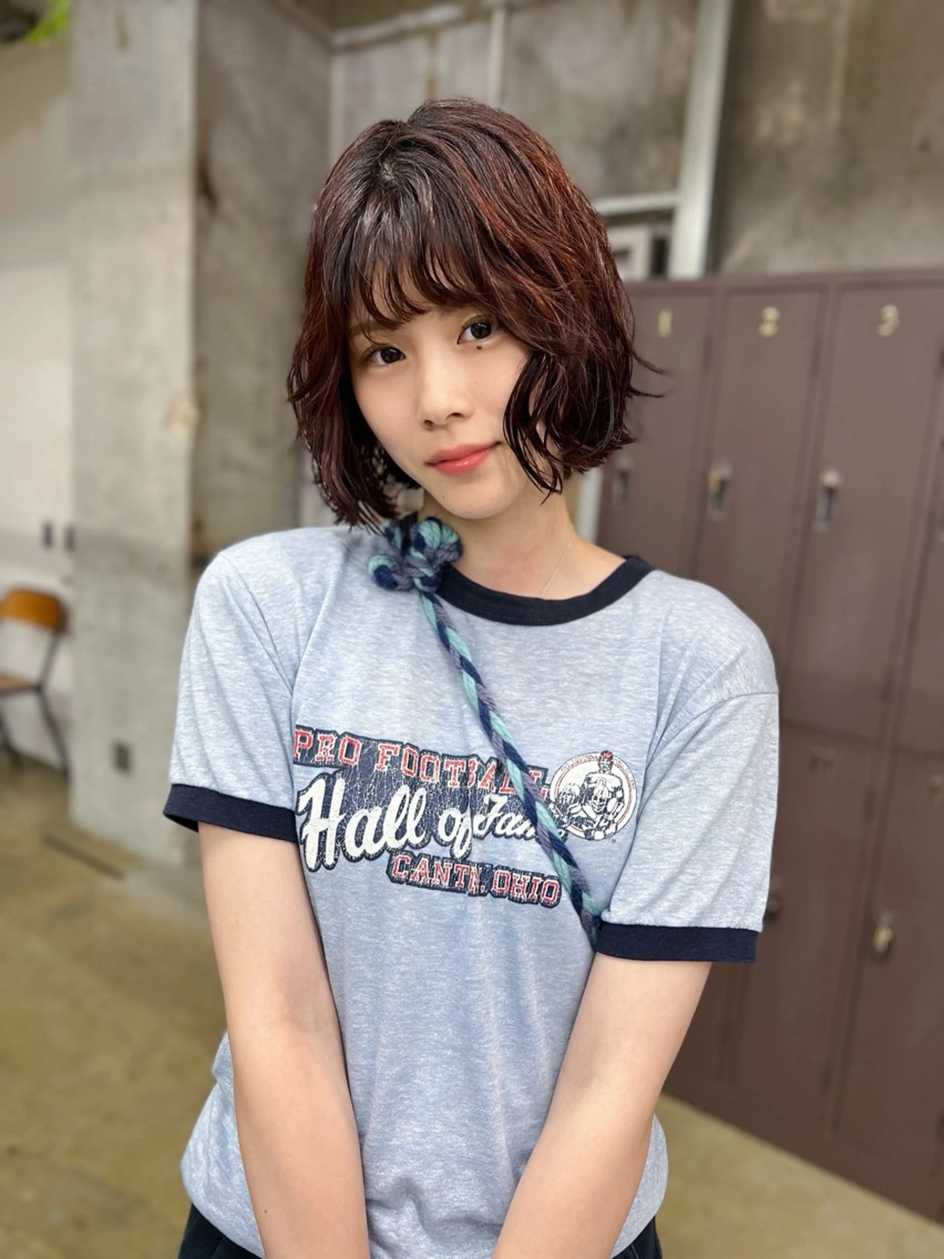 ミディアム パーマ ミディアムパーマ ニュアンスパーマ カット パーマ 水野 雪 /パーマ/暖色カラーのヘアスタイル