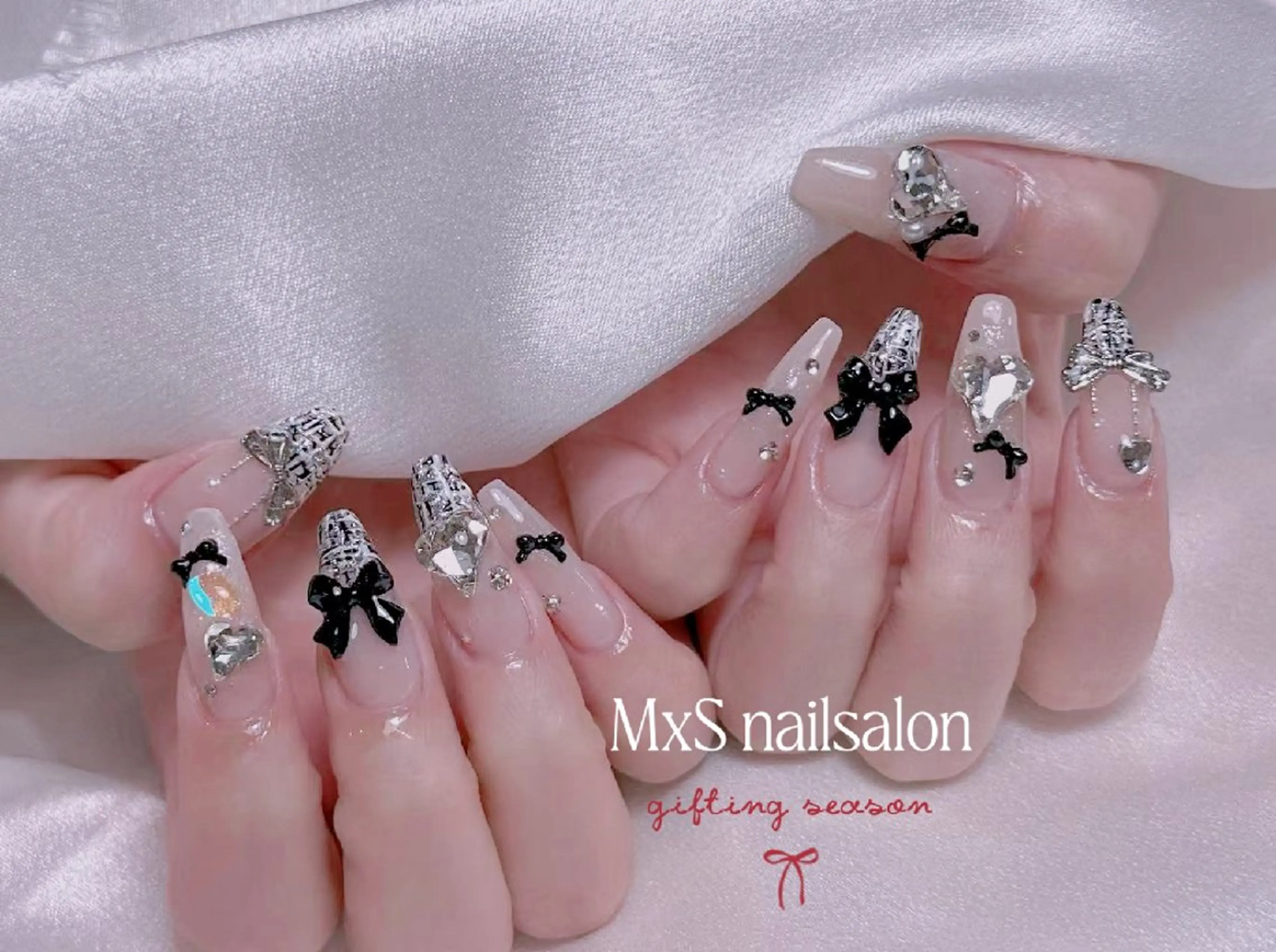 ネイル 成人式 ジェルネイル 韓国ネイル マグネットネイル パラジェル ハンドネイル M×S Nail みなのネイルデザイン