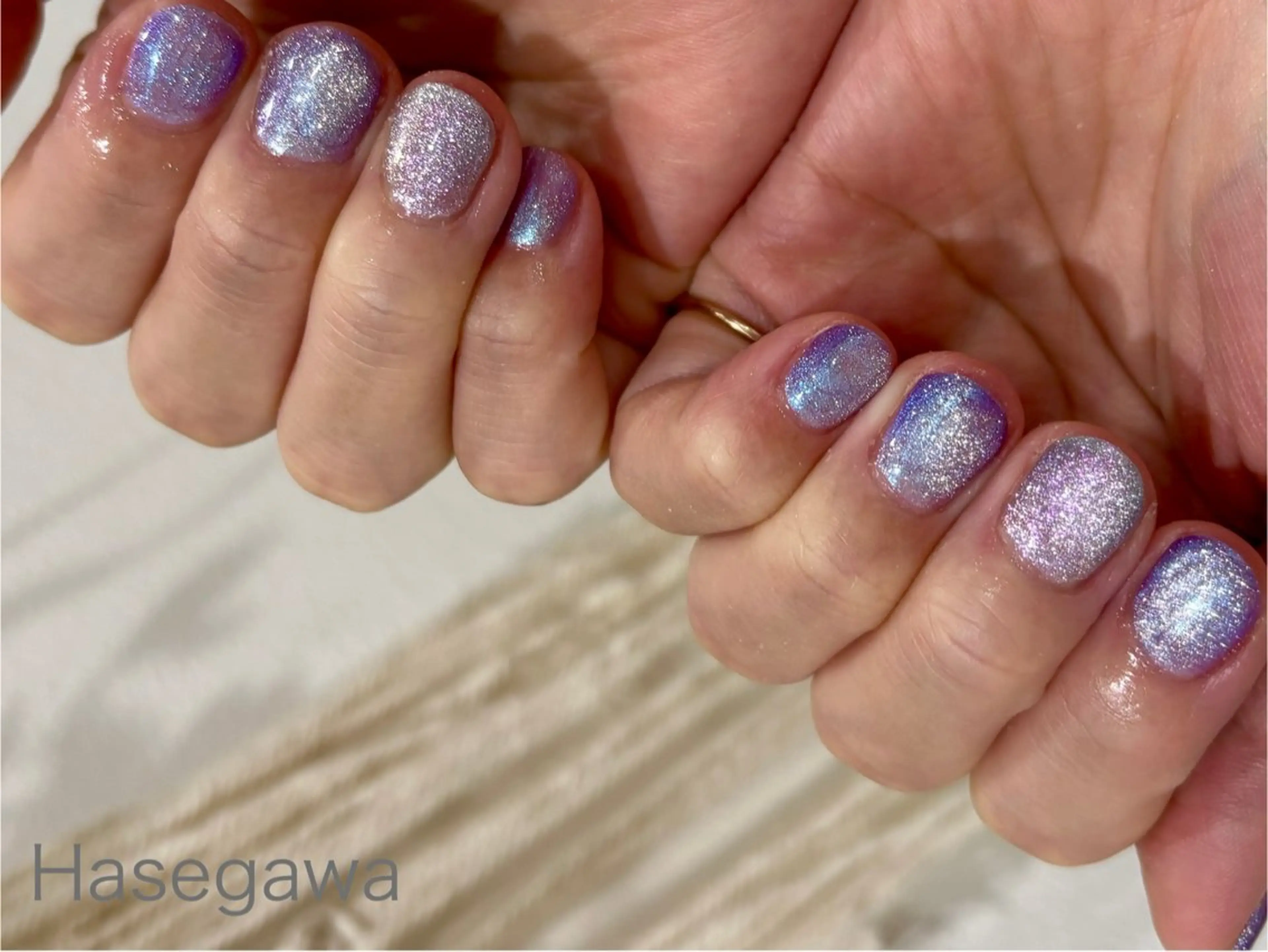 ネイル ブルー パープル ハンドネイル DROP所属・DROP 長谷川のネイルデザイン