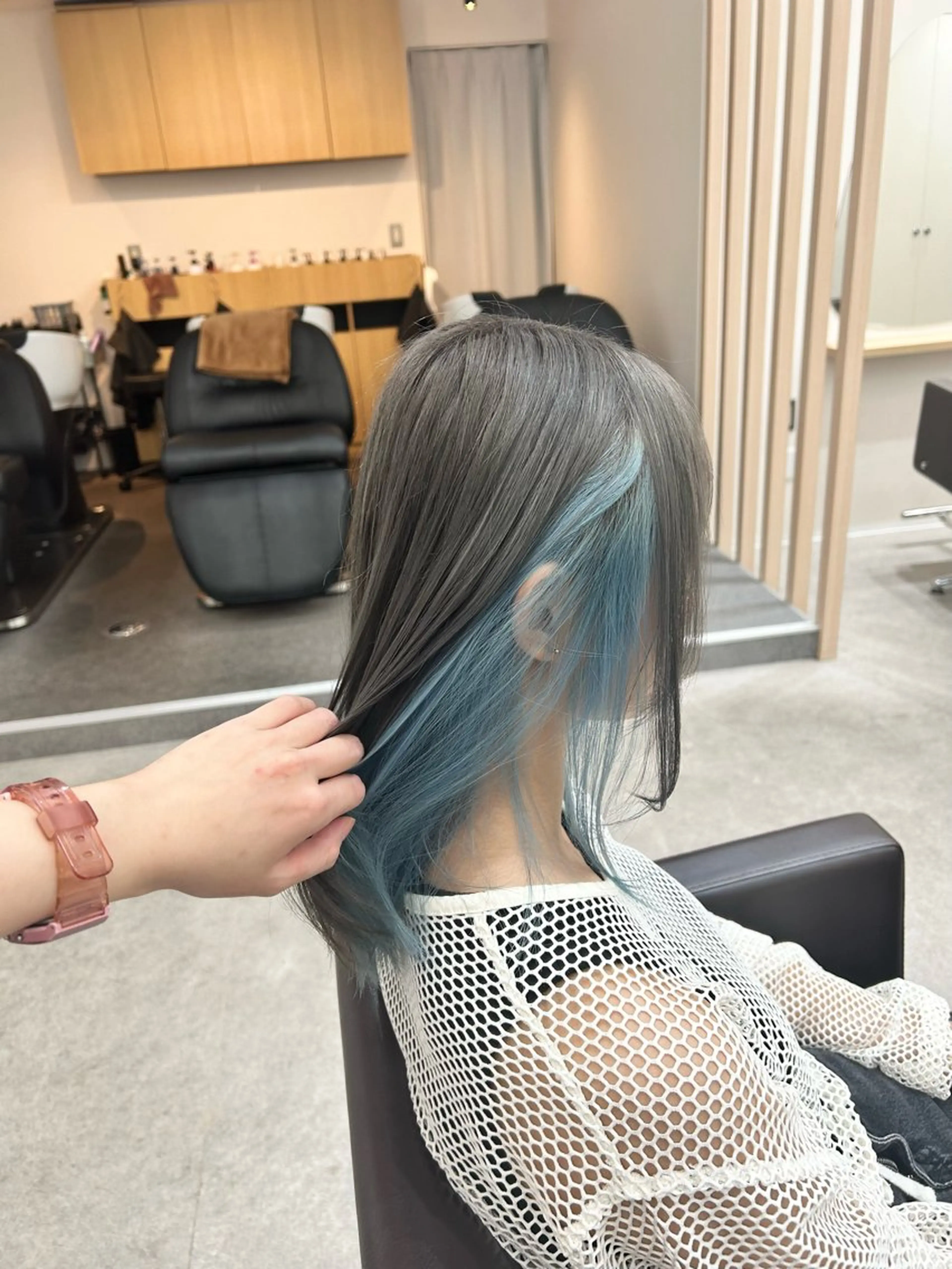 ミディアム カラー ブリーチ ブルーカラー 透明感/ダブルカラー /🌸ERI🌸のヘアスタイル