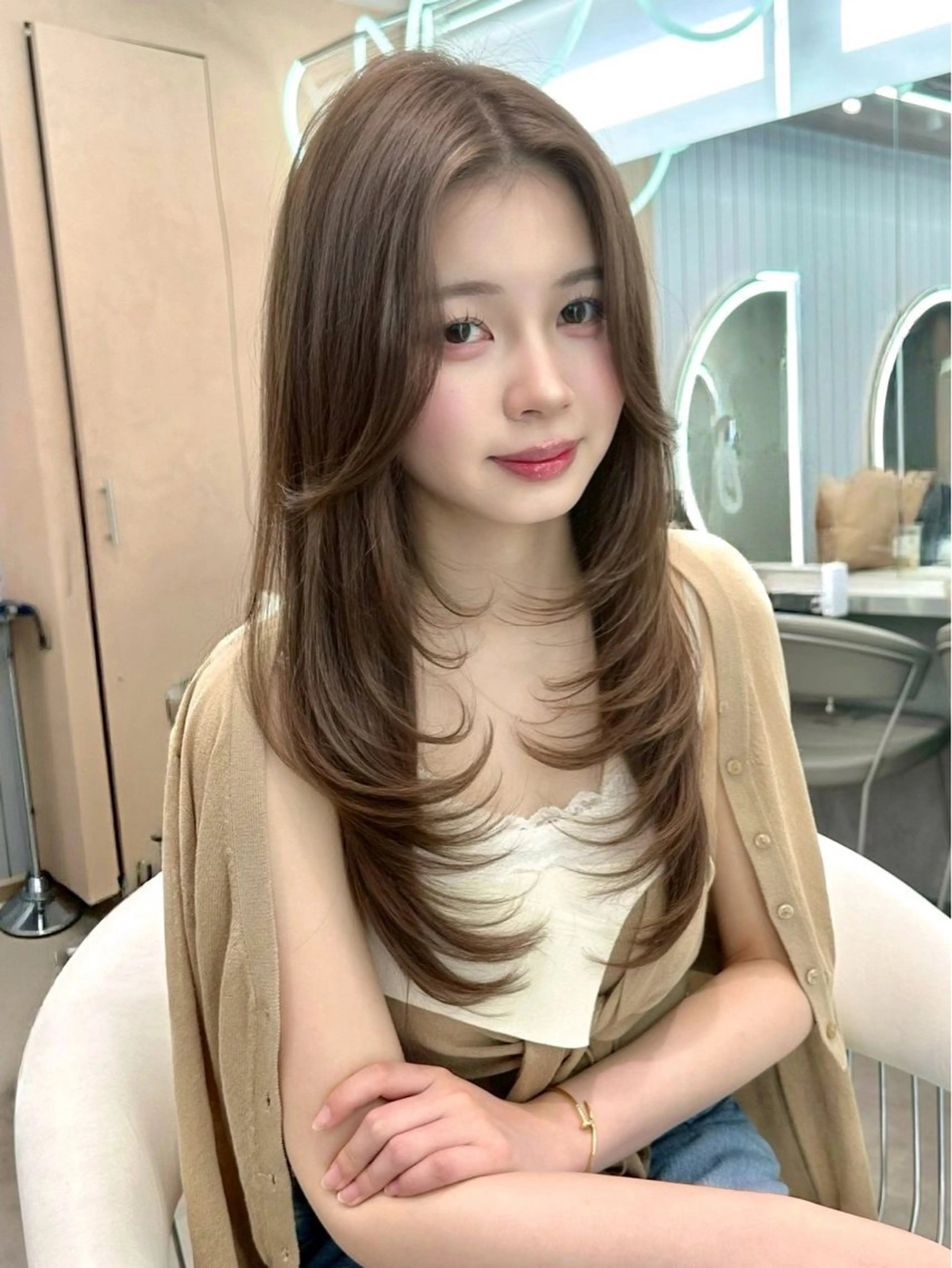 カラー ヘアカラー 透明感カラー🌱‬‪ 結衣のヘアスタイル