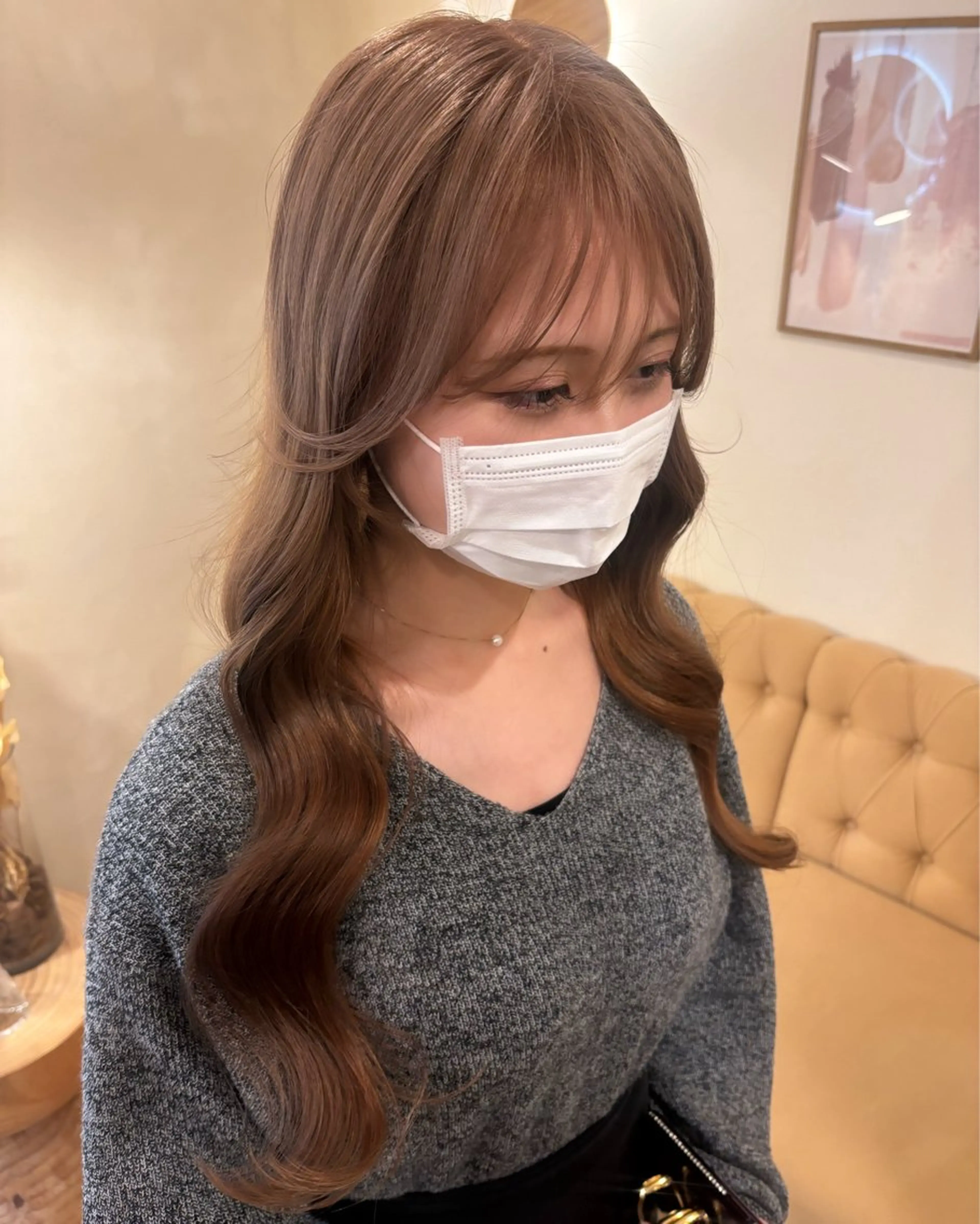 ロング カラー ミルクティ/ピンク/ レイヤー/yuriaのヘアスタイル