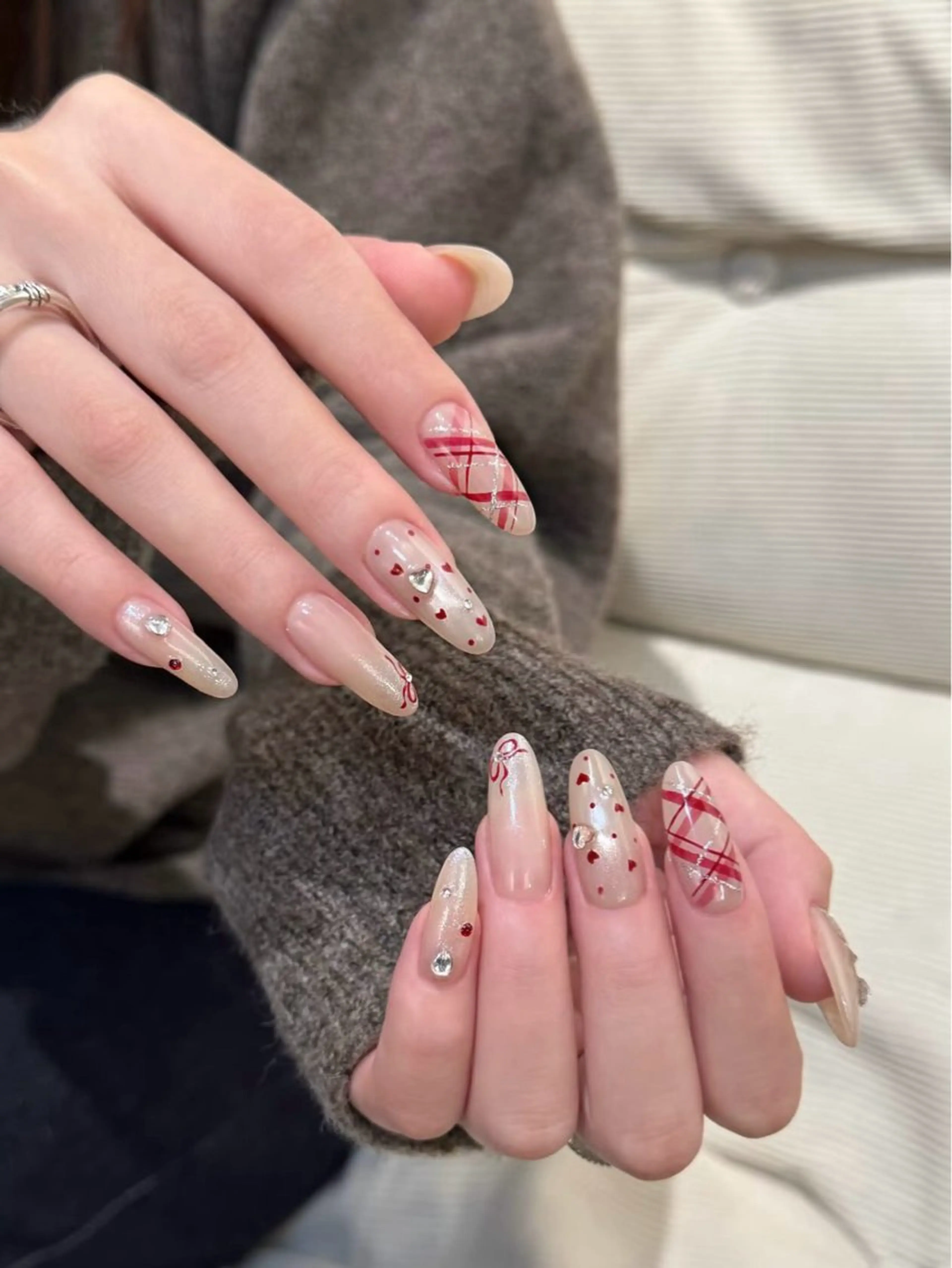 ネイル チークネイル フレンチネイル グラデーション キラキラネイル 韓国ネイル Minette nailHuongのネイルデザイン