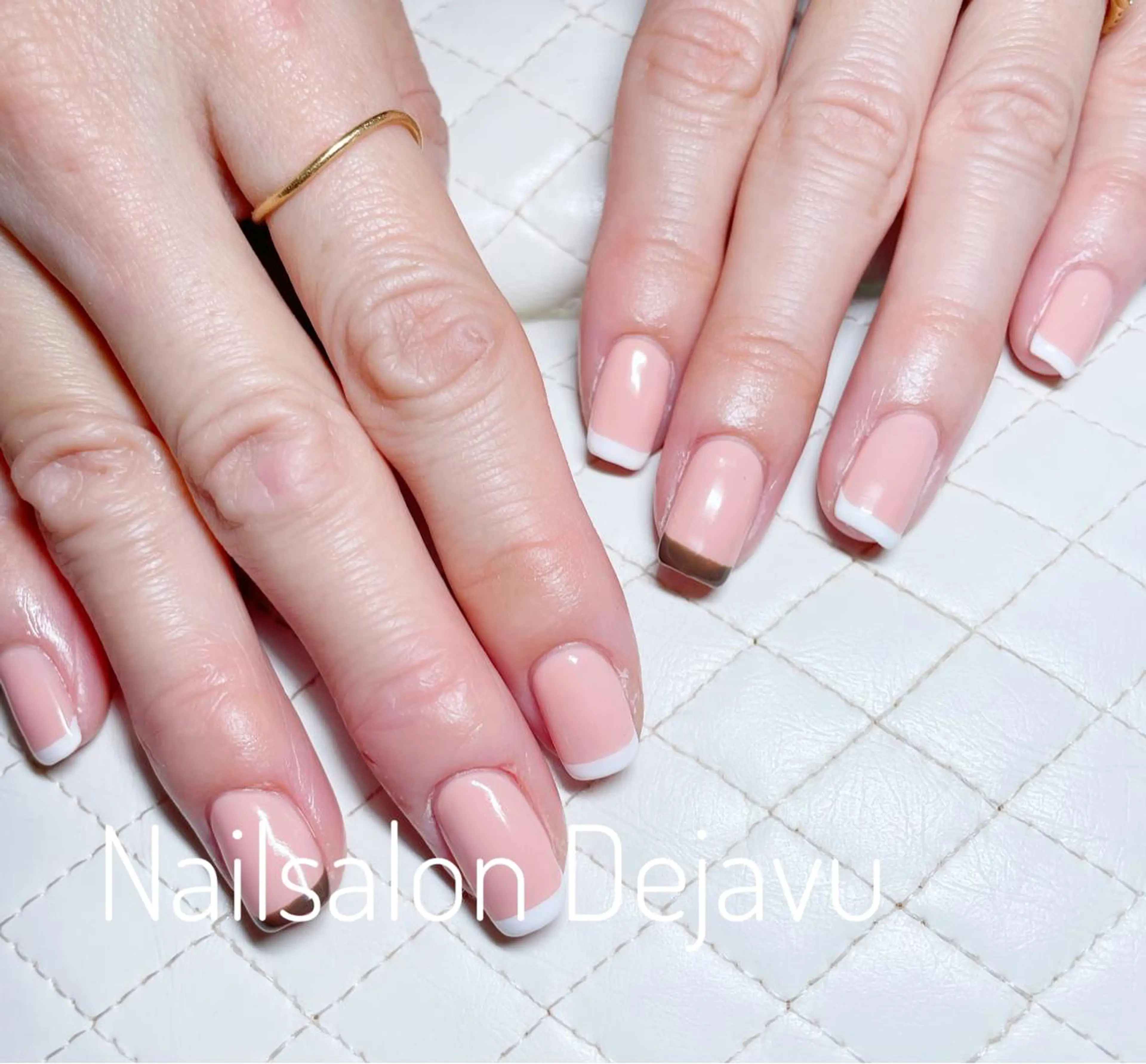 ネイル アートネイル ブラウン フレンチネイル ワンカラーネイル Dejavu所属・Nail salon Dejavu 🌿のネイルデザイン