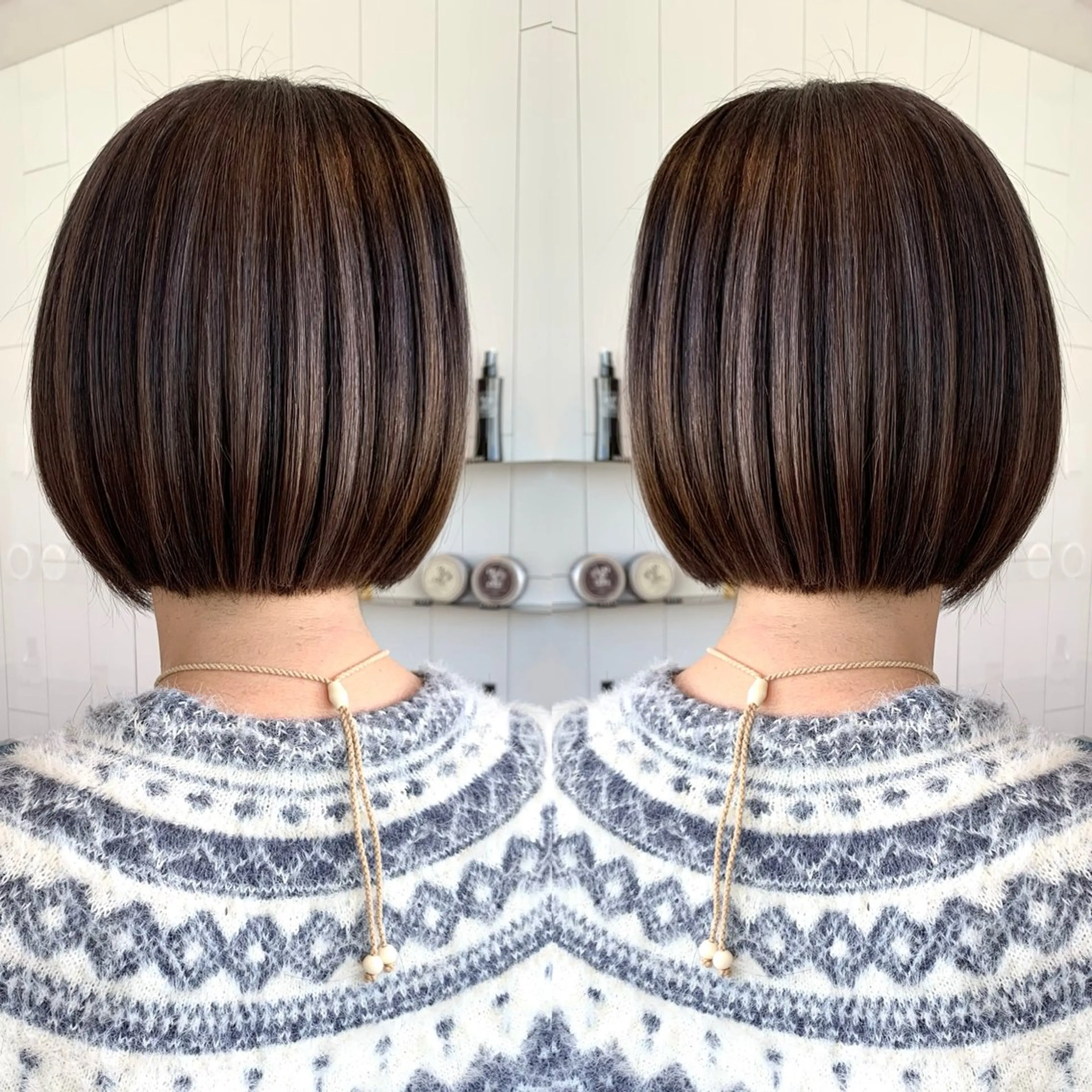 ショート ボブ カット ヘアカラー 大人上品特化 レイヤー🇺🇸山村のヘアスタイル