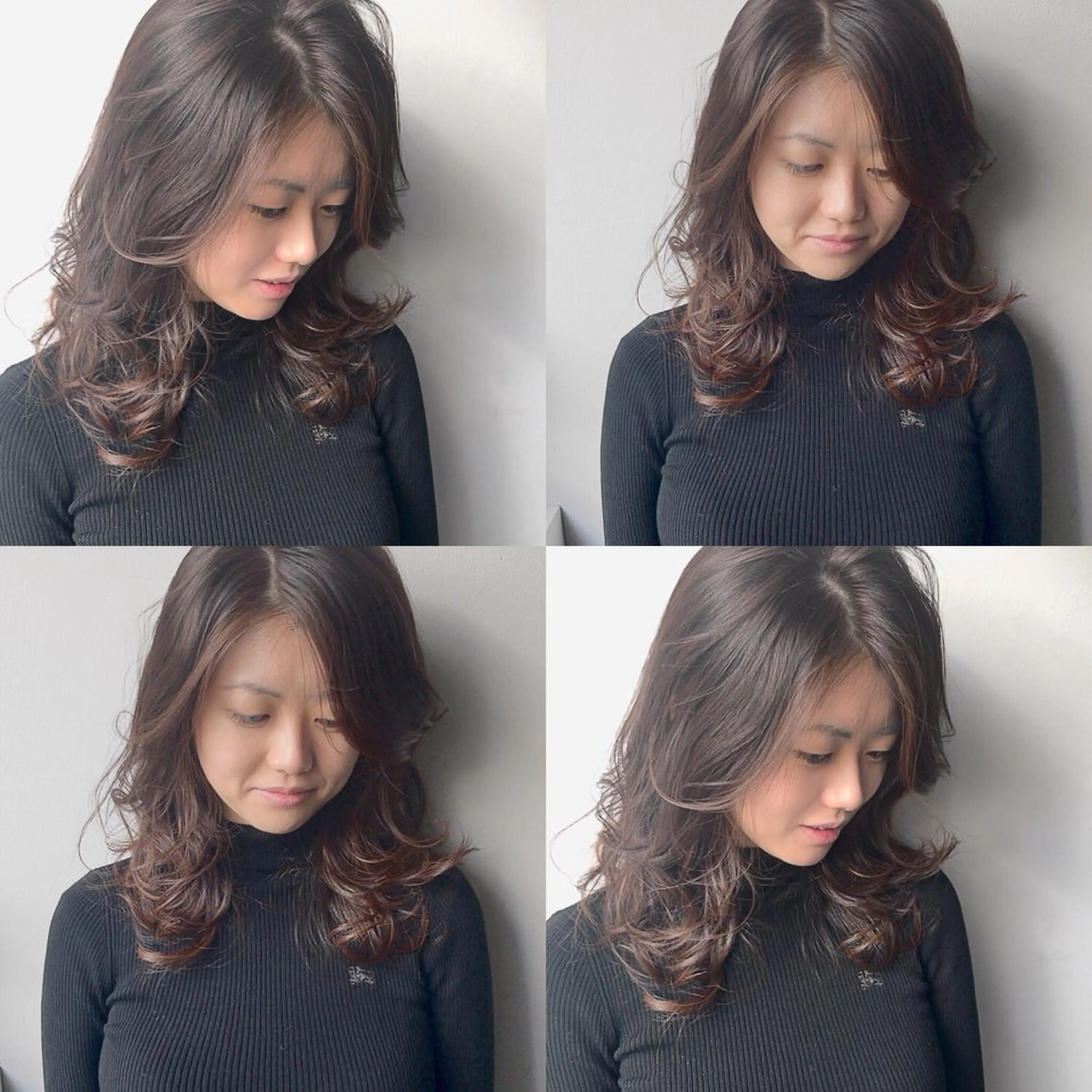 セミロング カラー ヘアアレンジ アッシュ レイヤーカット 小林 佳祐のヘアスタイル