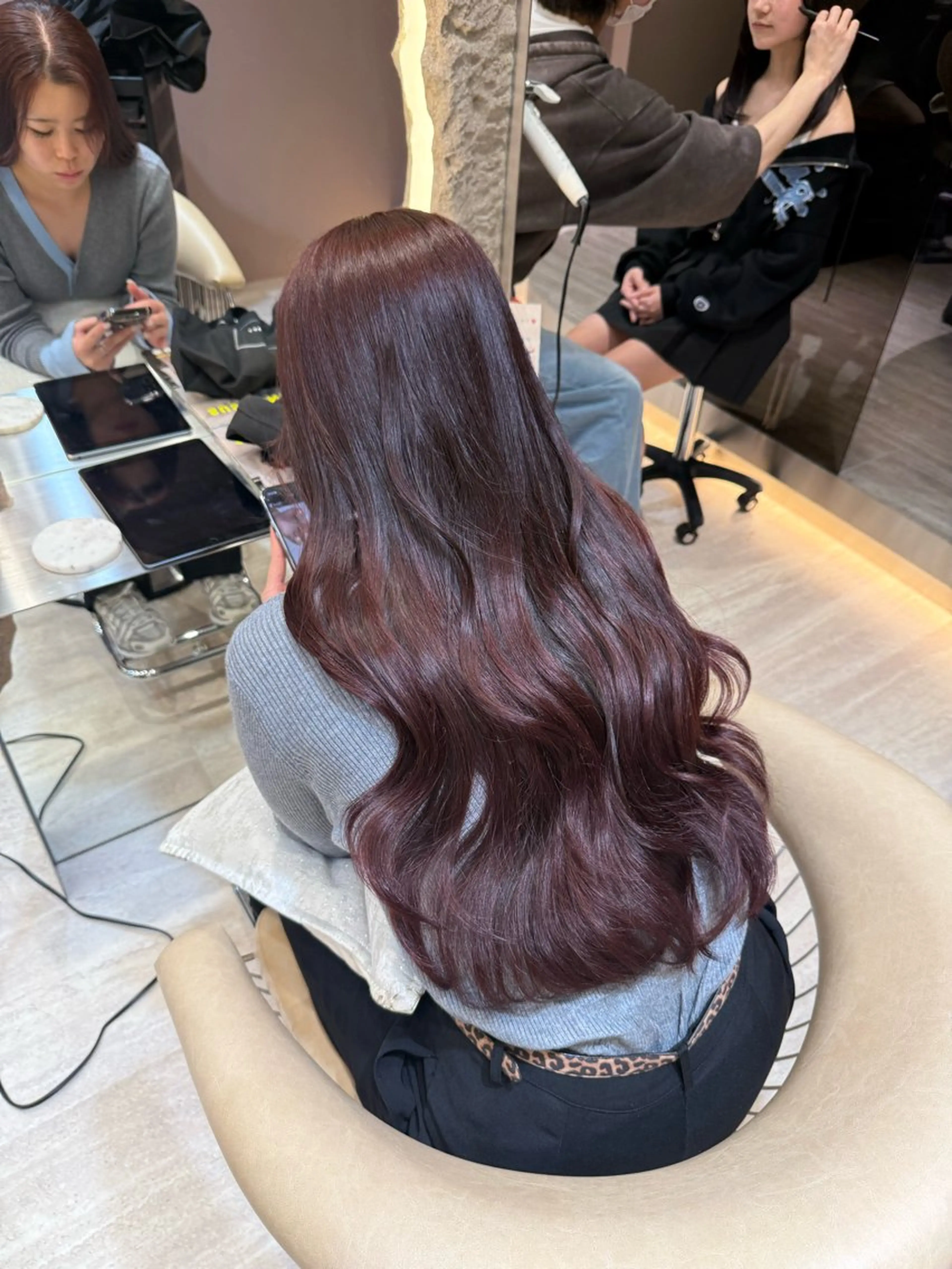 ロング 縮毛矯正/レイヤー 韓国/顔まわり/夢音のヘアスタイル