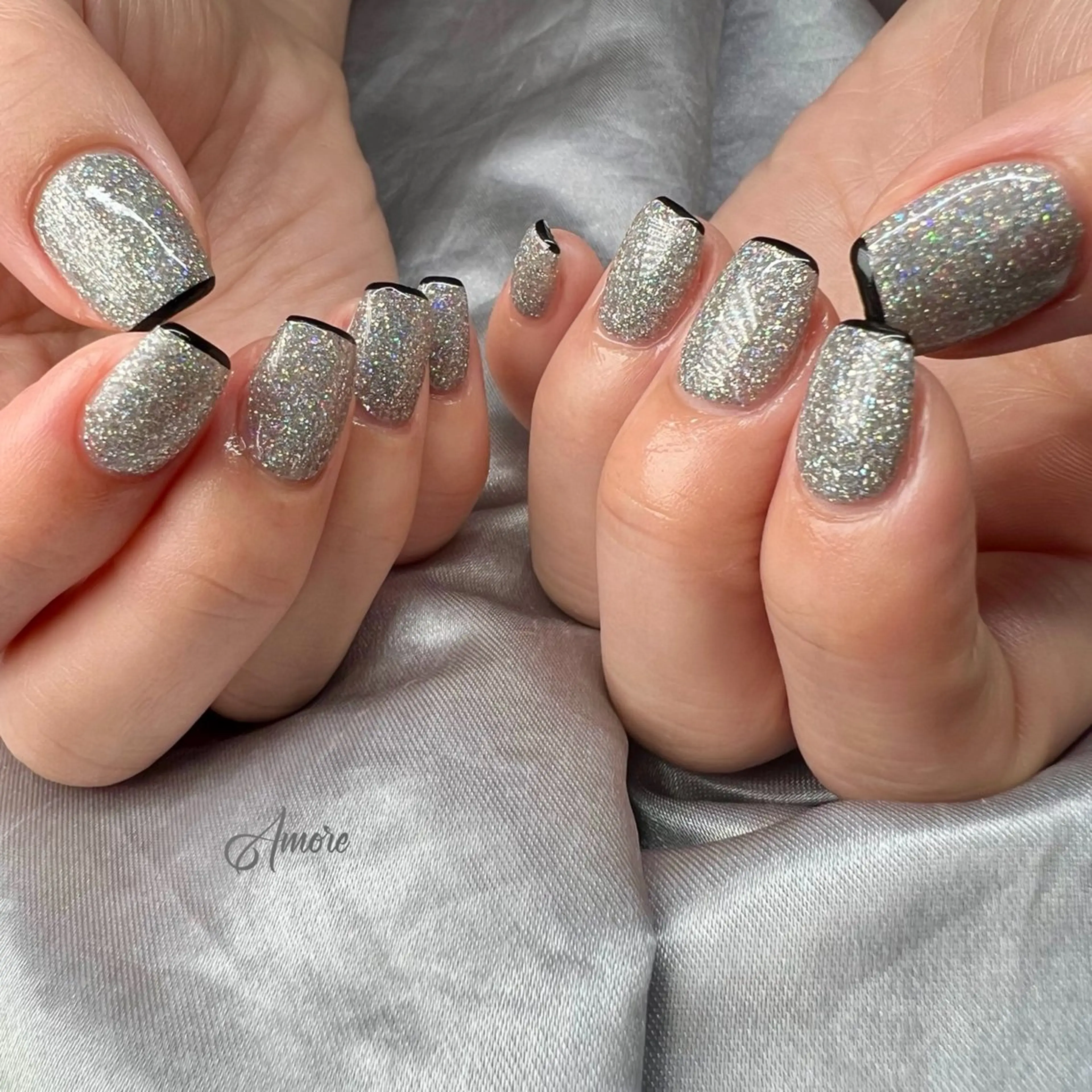 ネイル ジェルネイル キラキラネイル 韓国ネイル パラジェル 冬ネイル You kyehwaのネイルデザイン