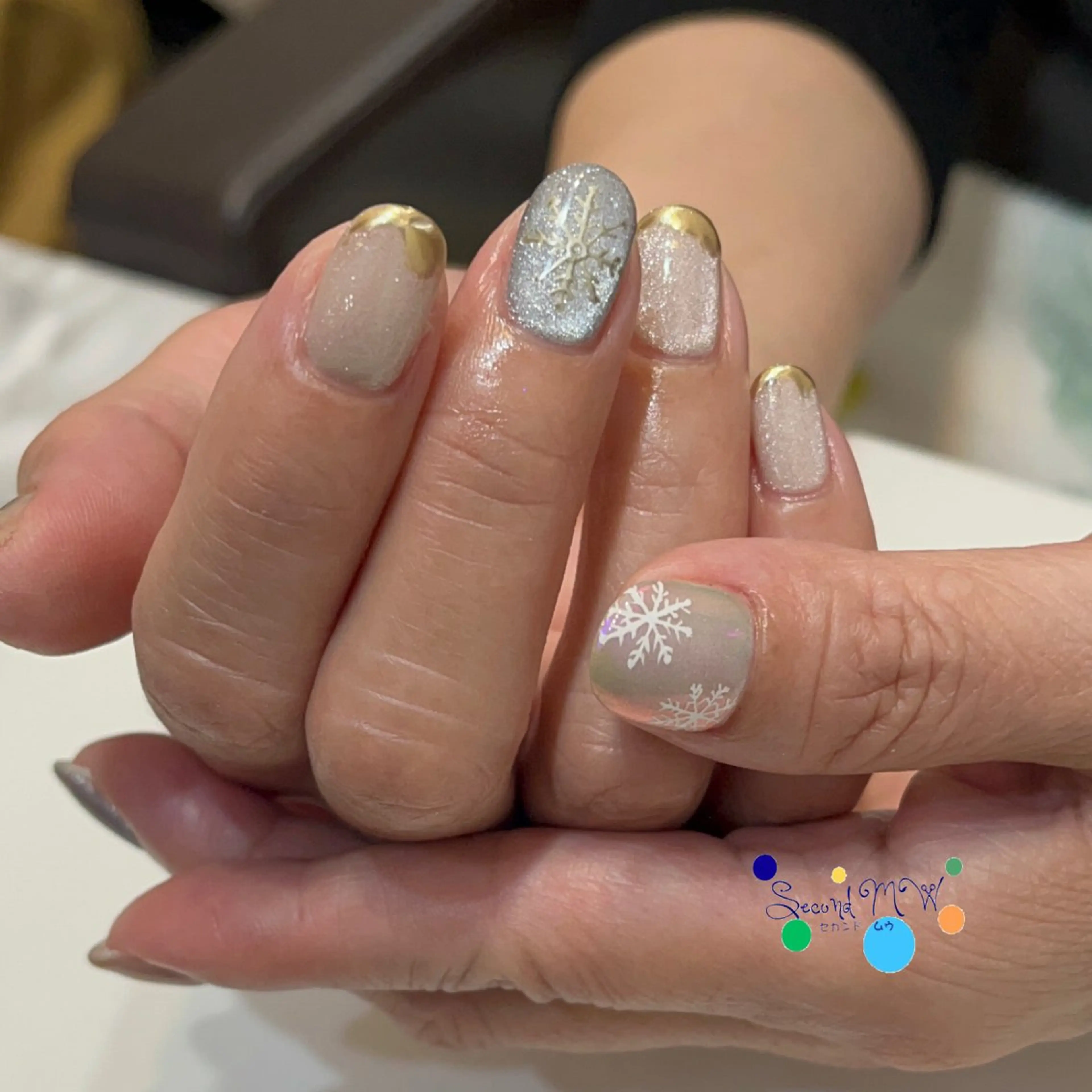 ネイル アートネイル 冬ネイル ハンドネイル SecondMW _nail 　川連のネイルデザイン