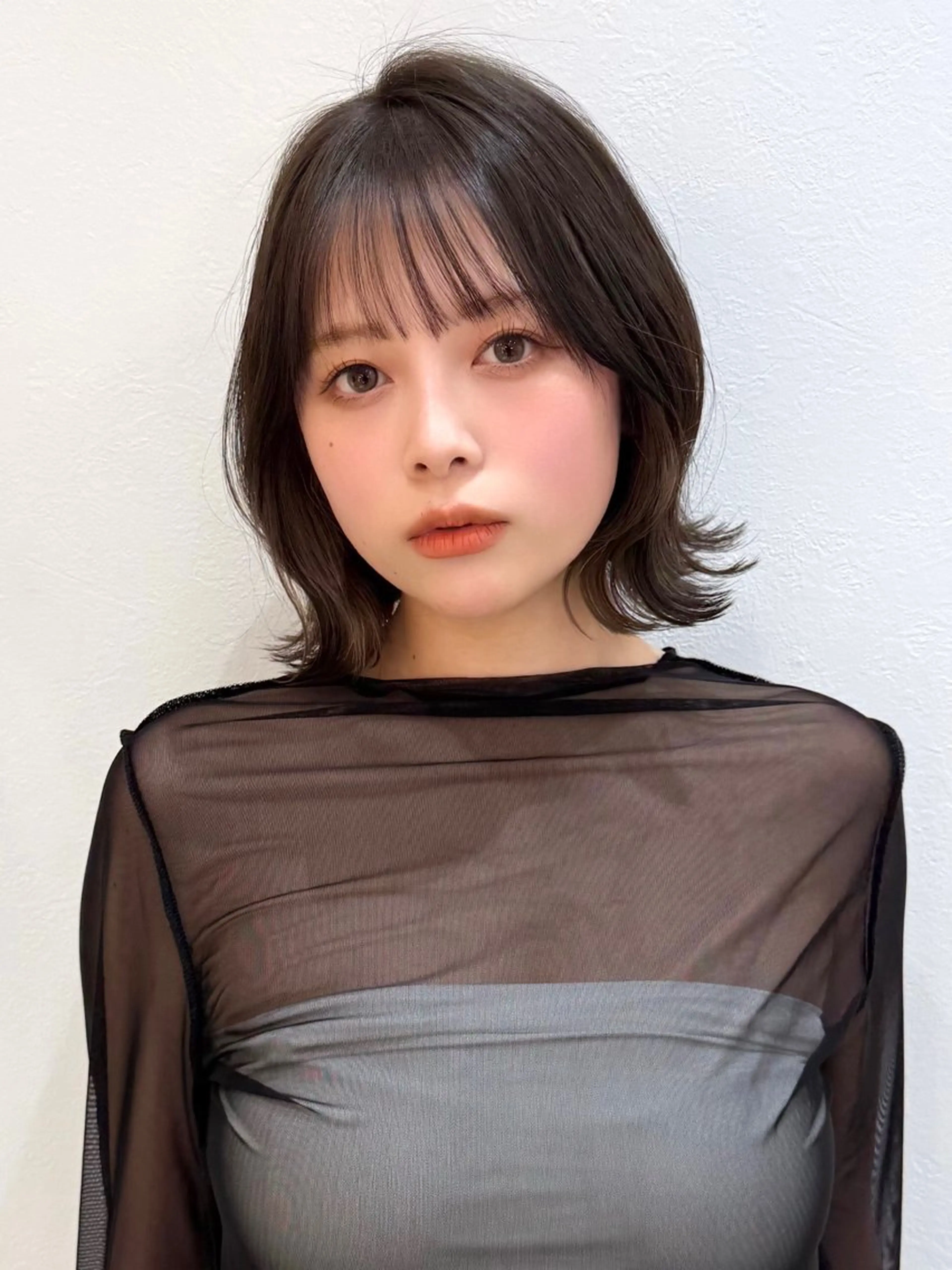 ミディアム カット ヘアカラー トリートメント 新宿/髪質改善/ボブ 韓国レイヤー大重聖斗のヘアスタイル