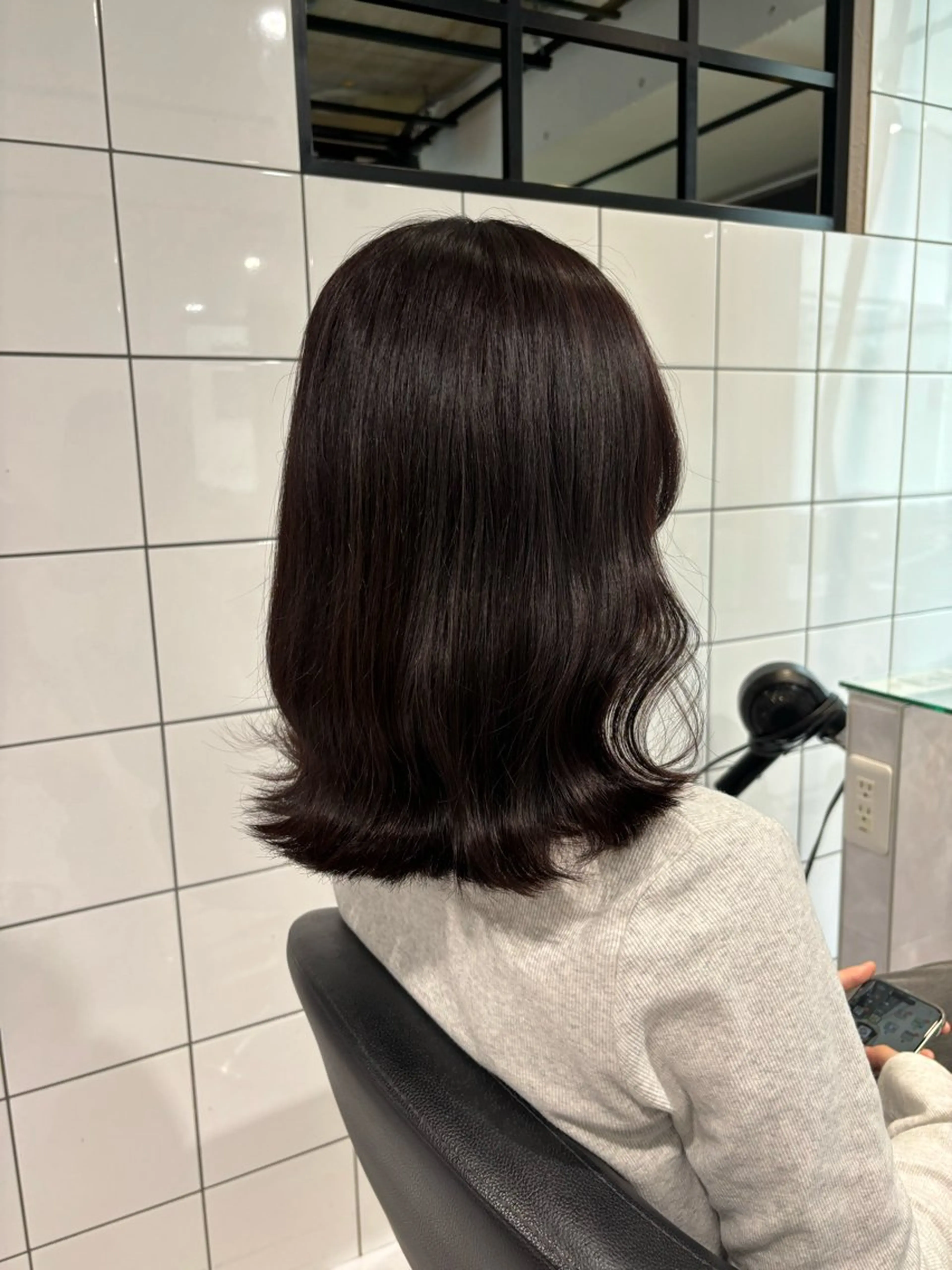 セミロング カラー 透明感カラー ディープラベンダー グレージュ ラベンダーカラー ラベンダーグレージュ カット ヘアカラー トリートメント ヘッドスパ ヘアセット 表参道♡暗髪♡ 艶カラー♡アユミのヘアスタイル