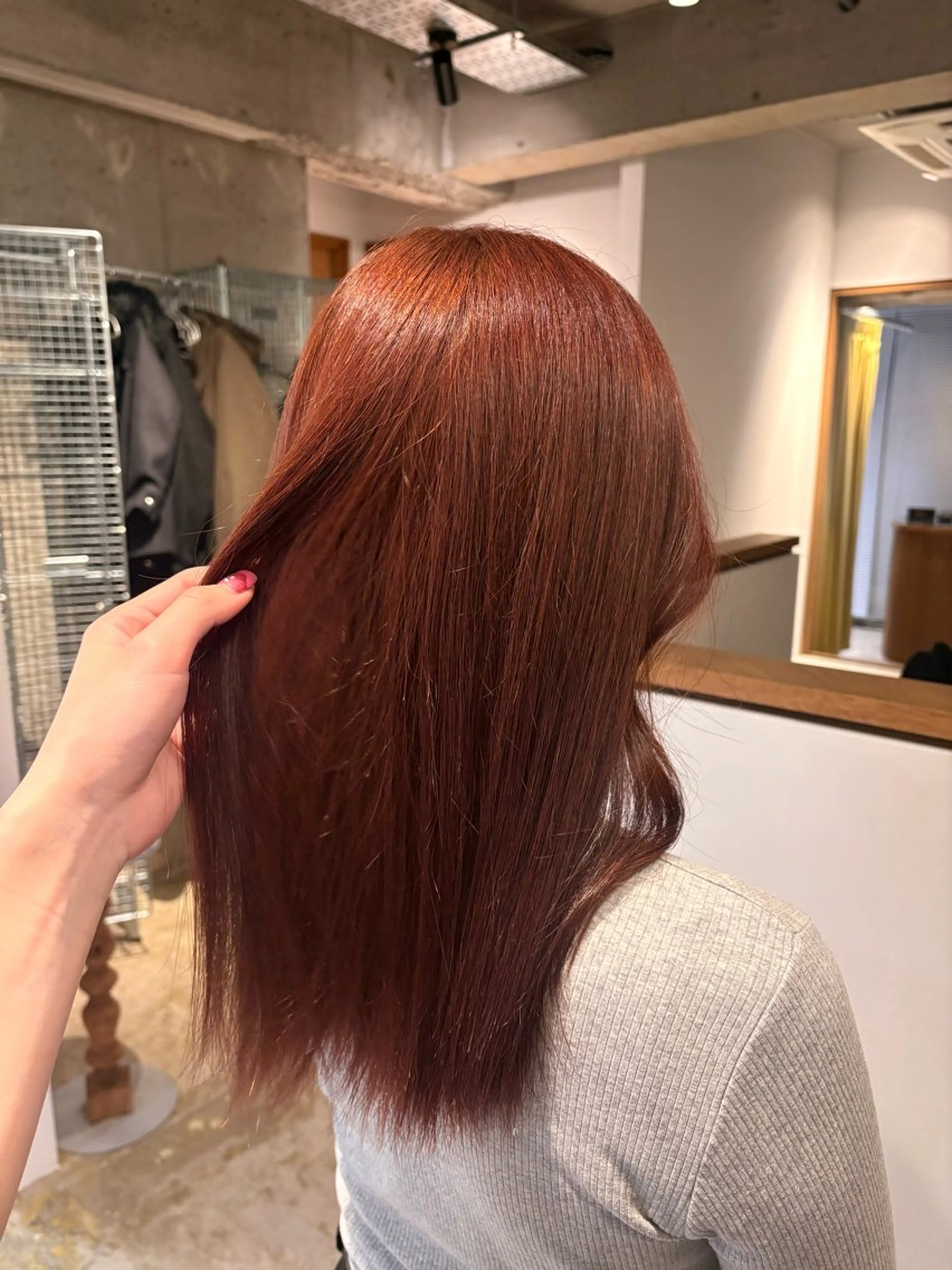 セミロング カラー オレンジ ピンクカラー ヘアカラー 名駅/ブリーチカラー /masaki⠀のヘアスタイル