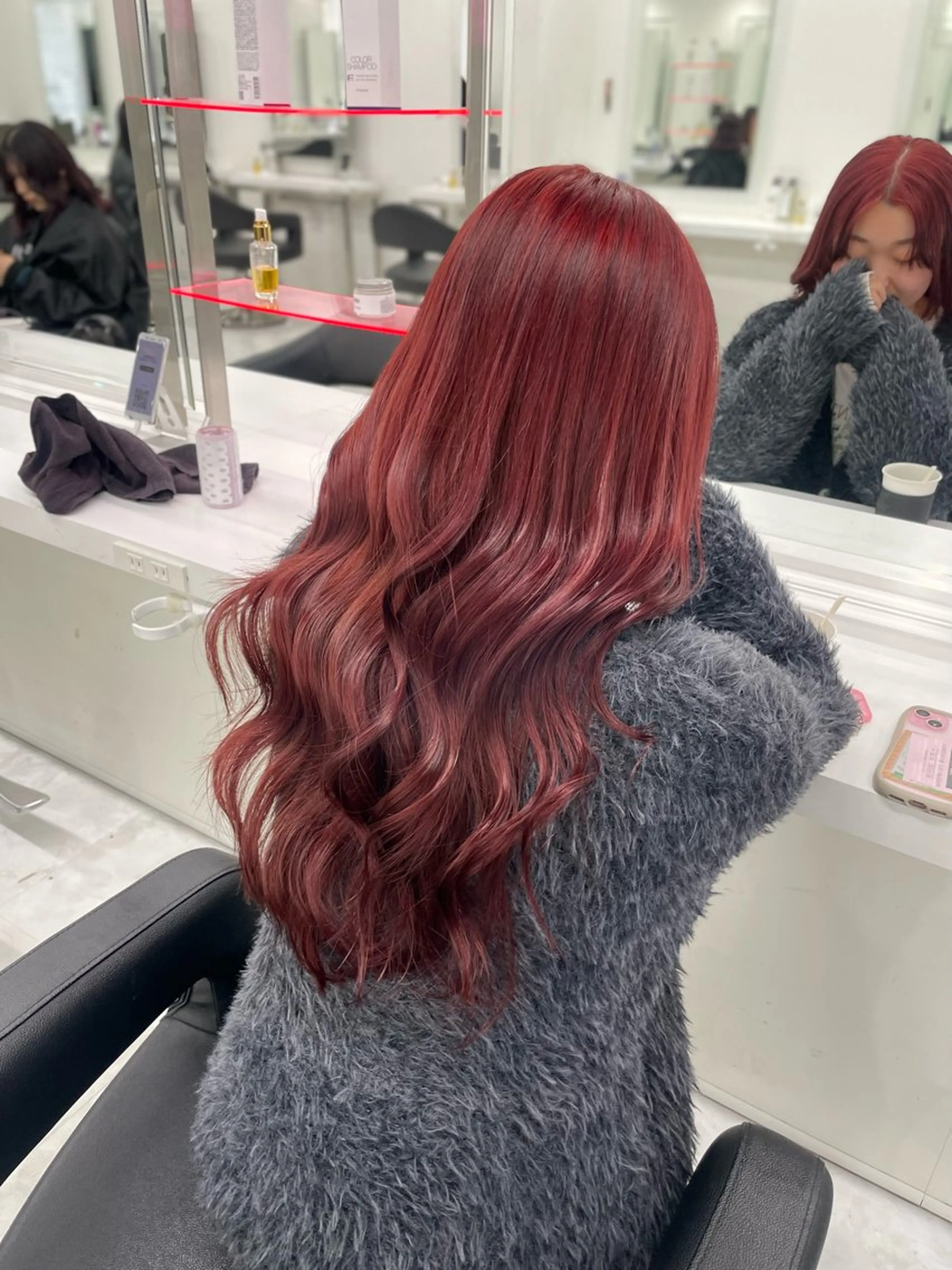 セミロング カラー ヘアアレンジ ブリーチ ブリーチなしカラー ヘアカラー トリートメント 韓国レイヤーカット /韓国トレンドカラーのヘアスタイル