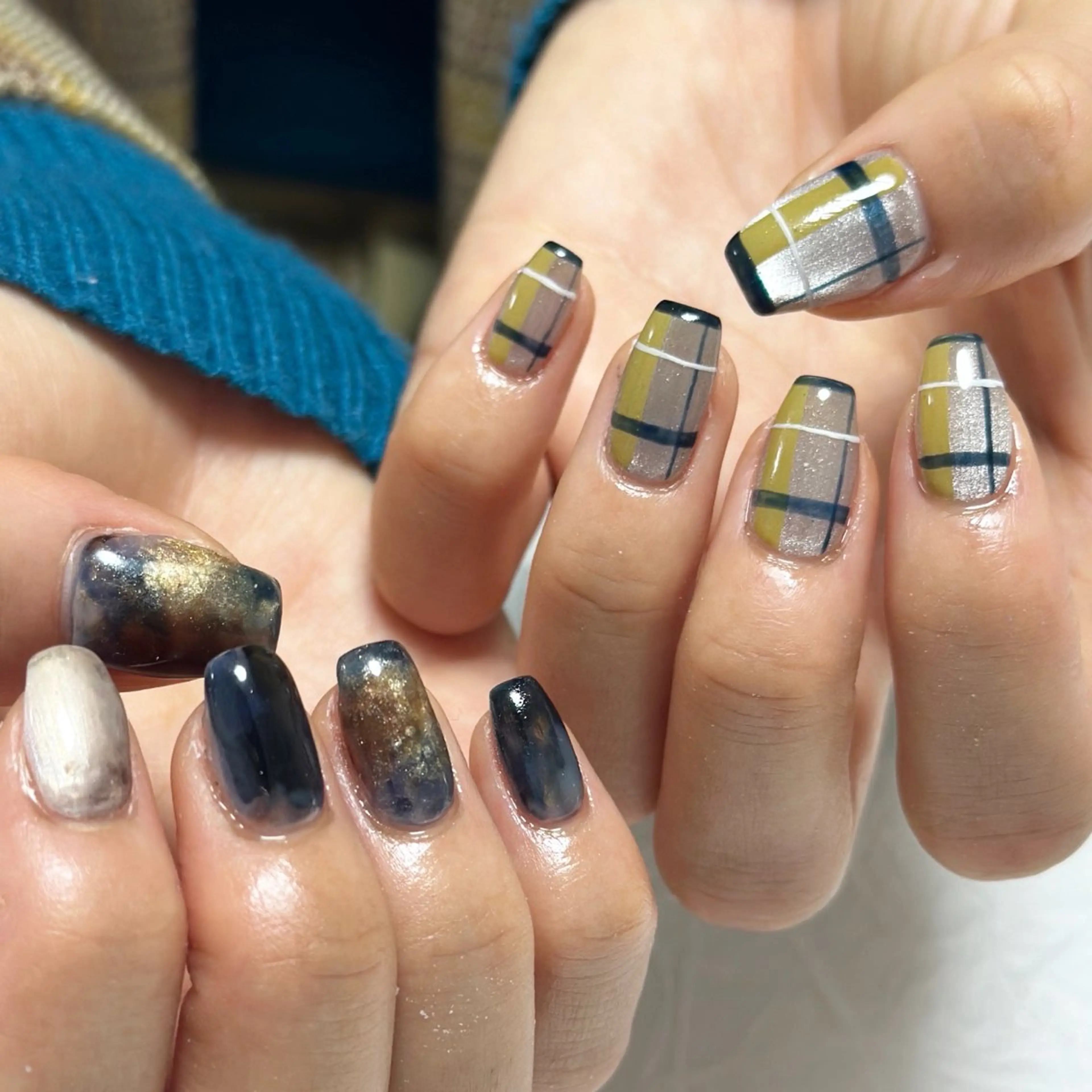 ネイル マグネットネイル ニュアンスネイル 冬ネイル nailist yuiのネイルデザイン