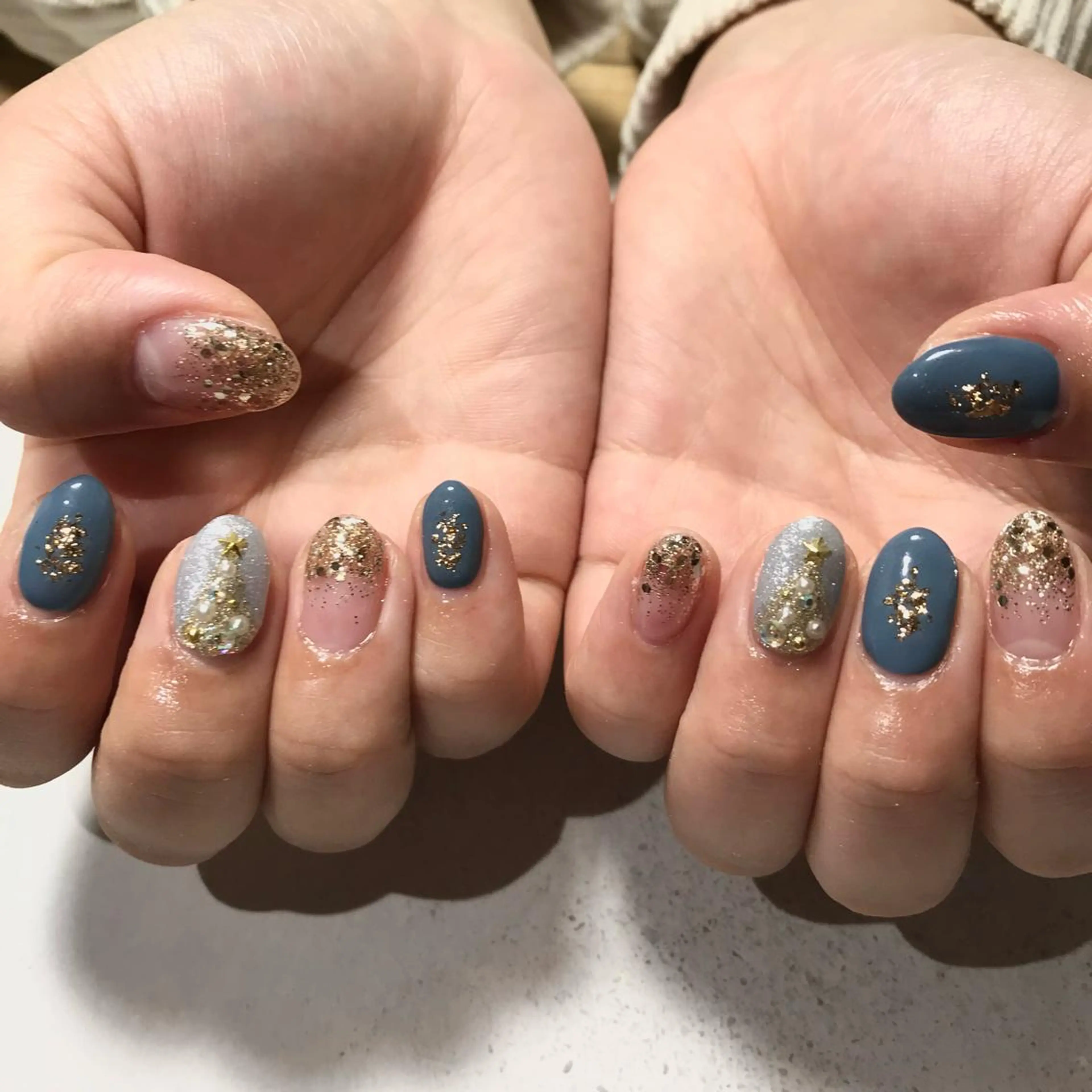 ネイル ハンドネイル Sea  nail by emaのネイルデザイン
