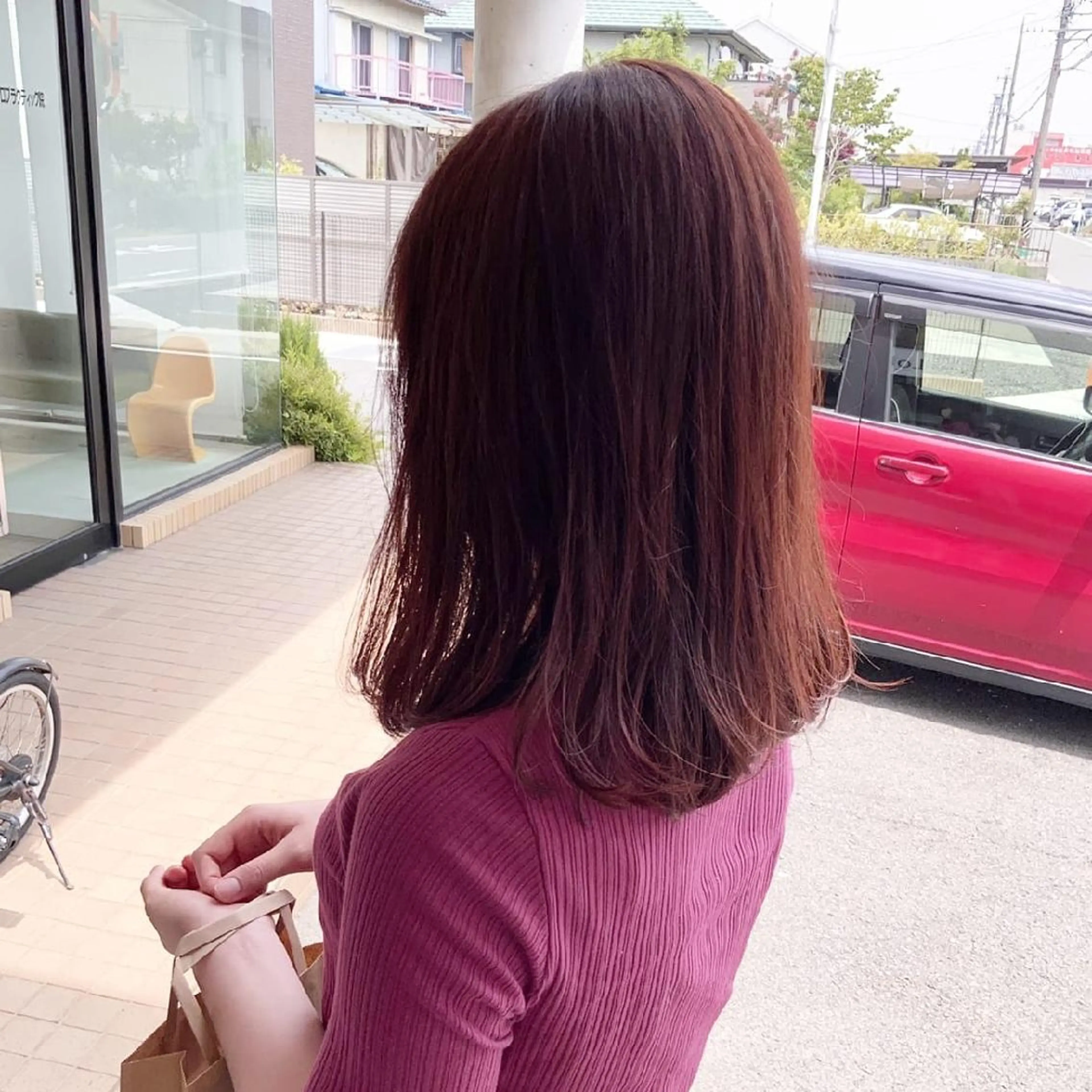 カラー ベージュカラー ピンクカラー 堀 望美のヘアスタイル