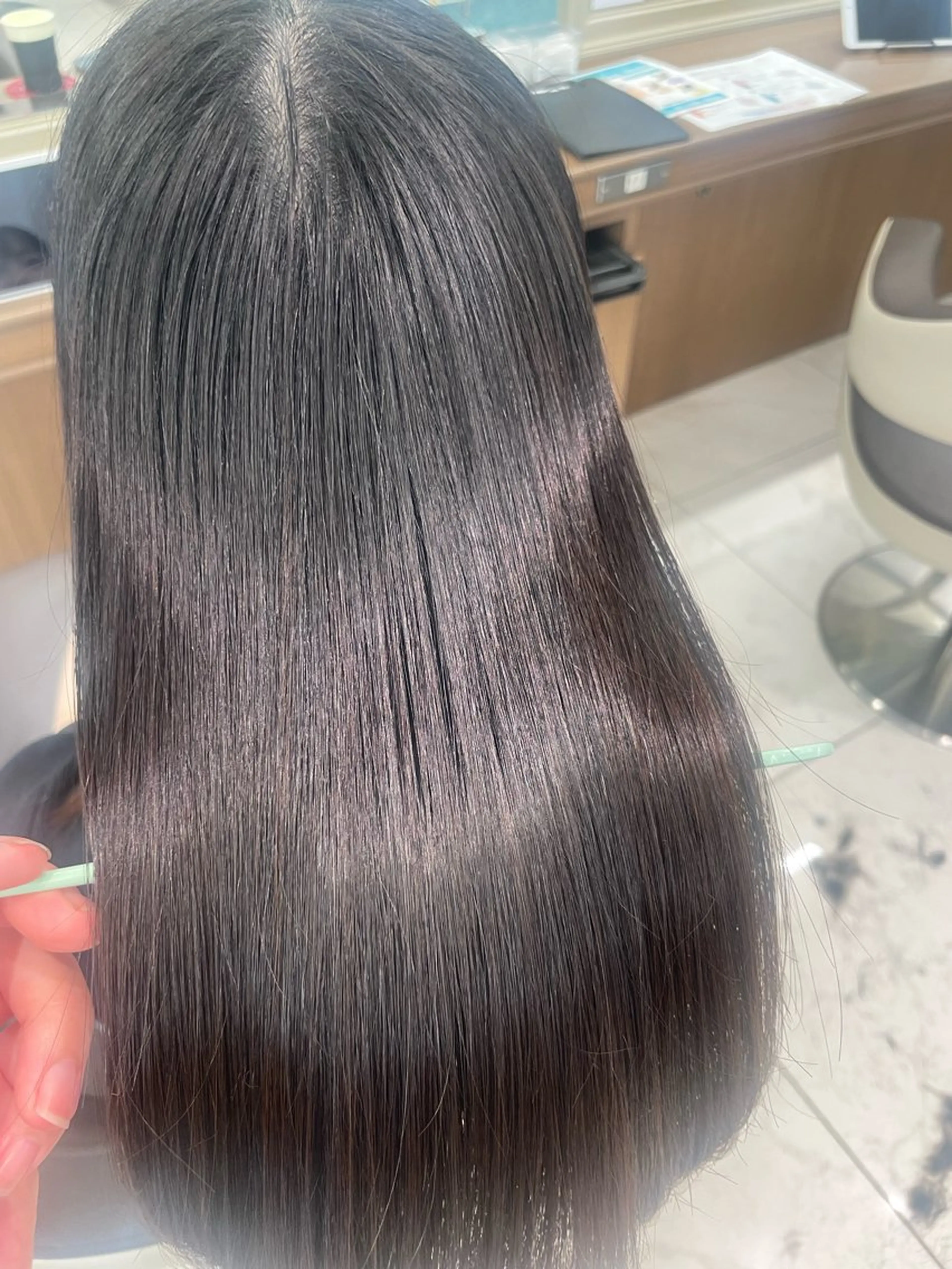 ミディアム パーマ 髪質改善 縮毛矯正 福島成美/髪質改善 縮毛矯正/カラーのヘアスタイル