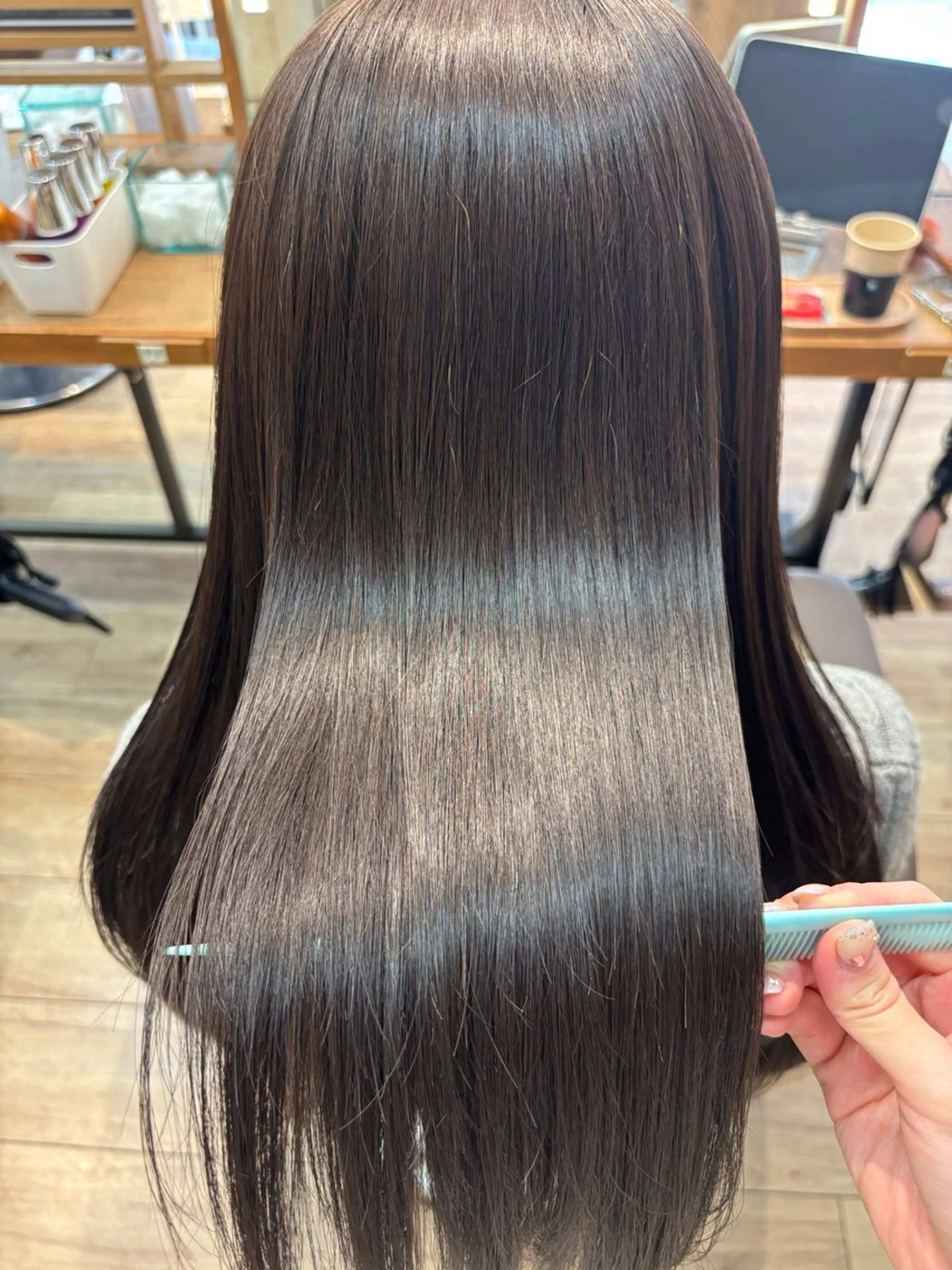 ロング ヘアカラー トリートメント ゆうこ🍀髪質改善/ ストレート/艶カラーのヘアスタイル