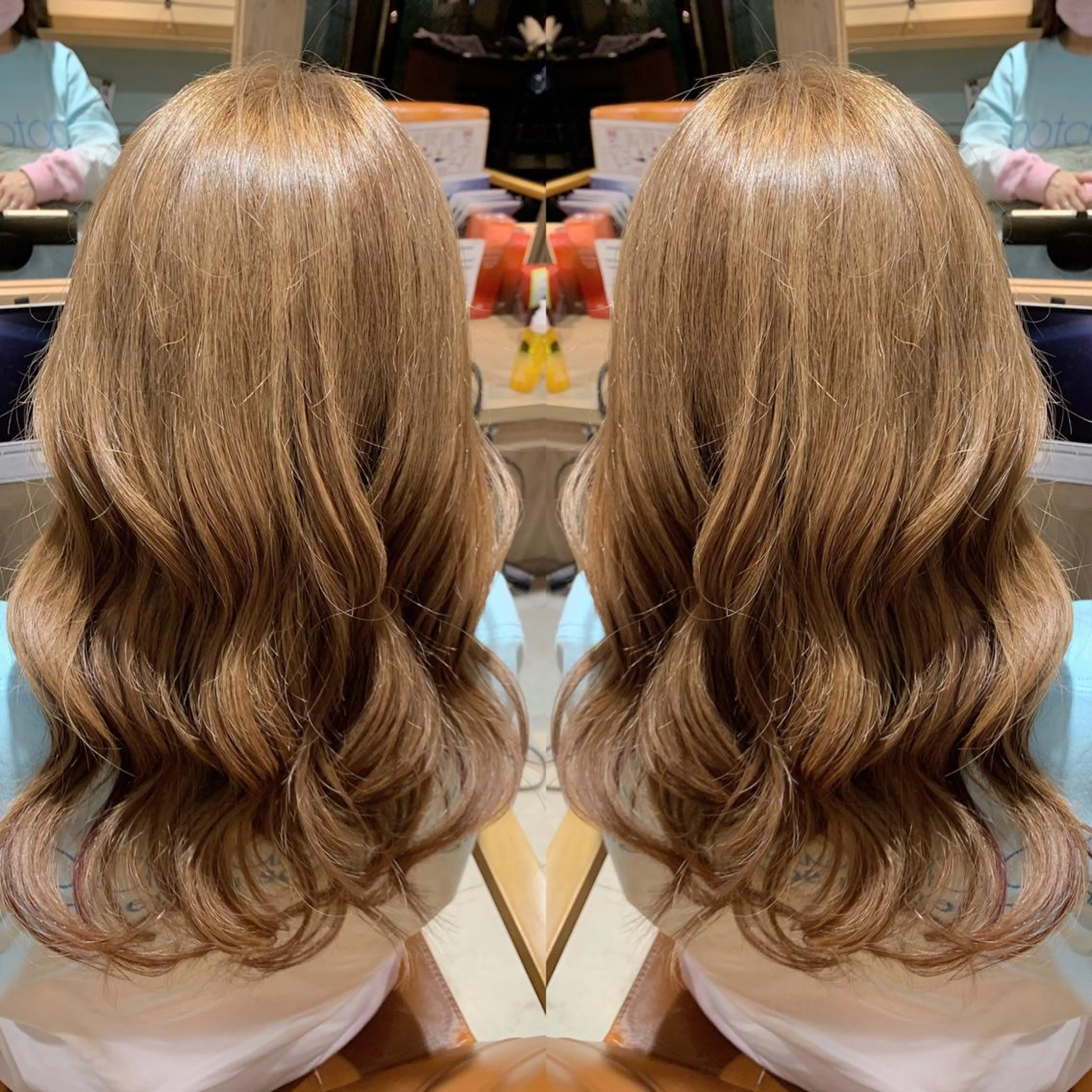 セミロング カラー ベージュカラー ミルクティーベージュ 韓国🇰🇷 ✂︎hair 内田愛のヘアスタイル