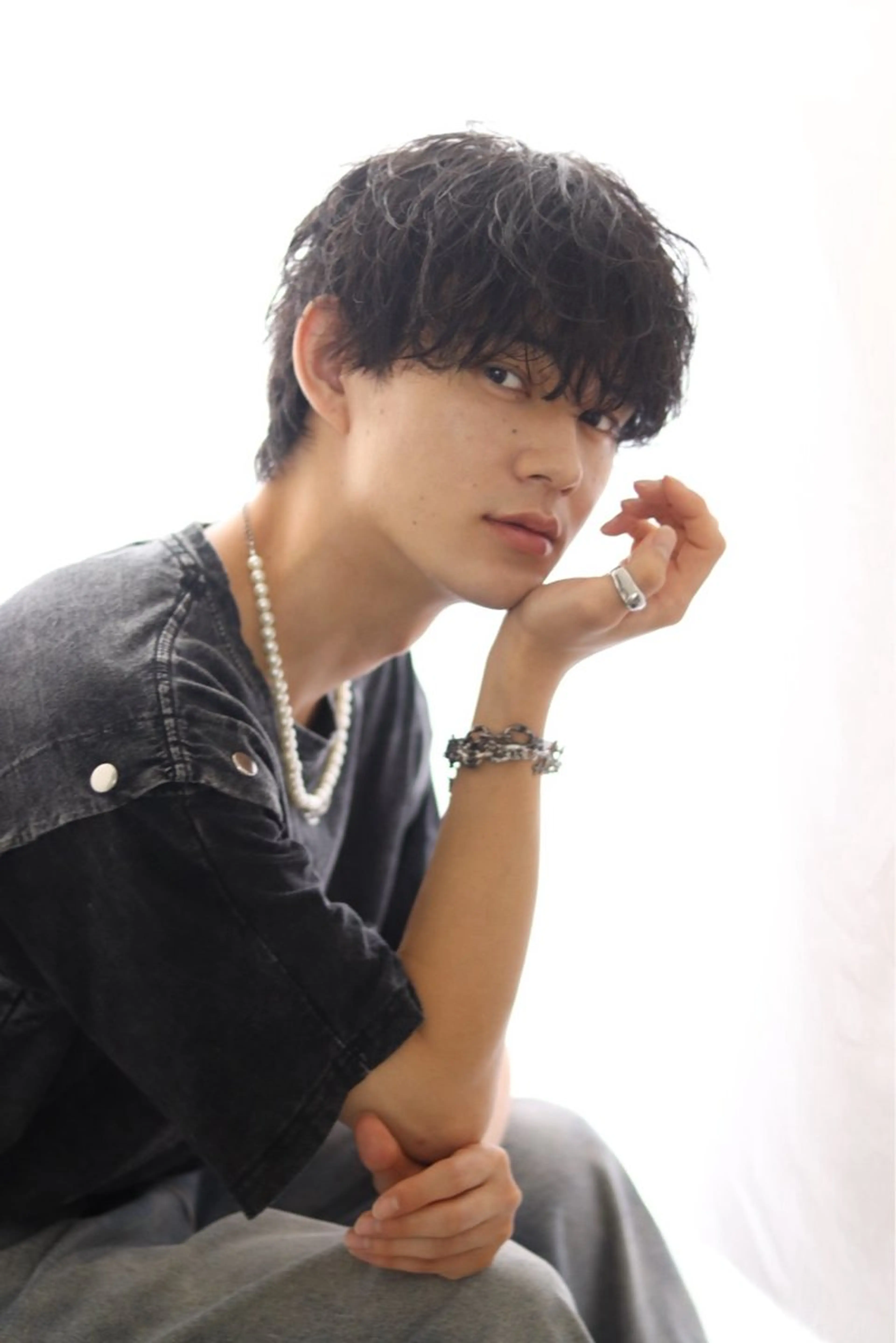 ミディアム カラー パーマ メンズ [渋谷美容師] 玲弥のヘアスタイル