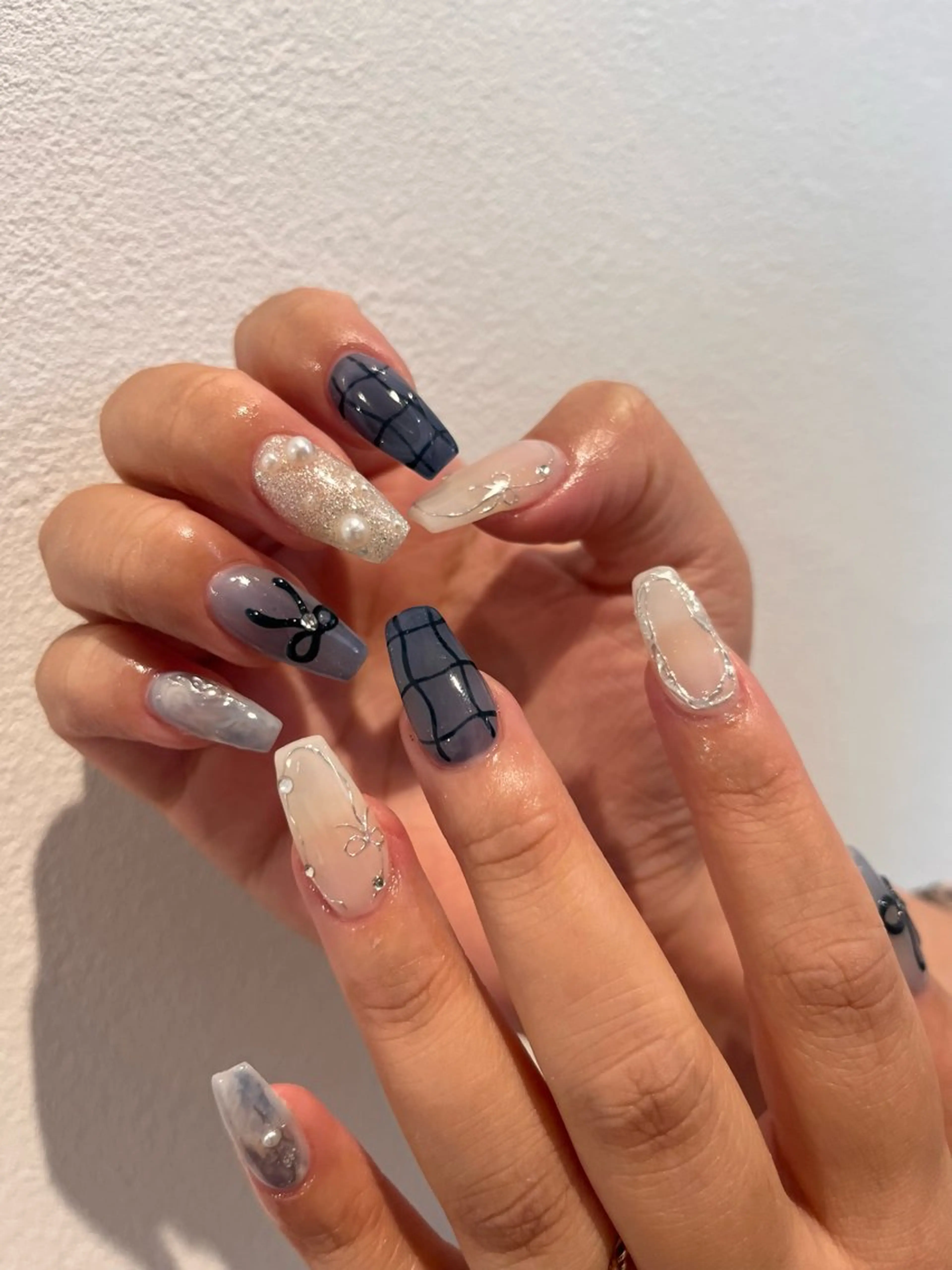 ネイル アートネイル ネイビー ballie／小野原 なつみのネイルデザイン